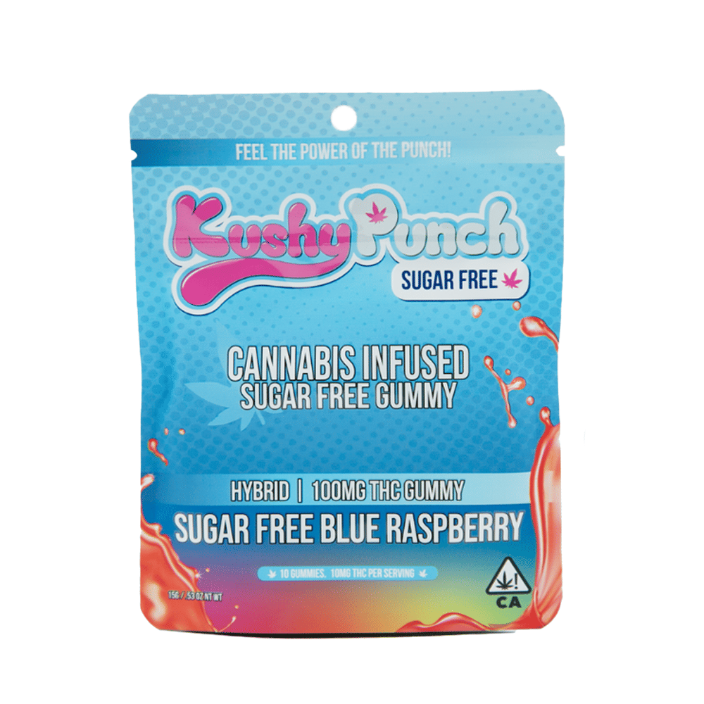 Hybrid Sugar Free Blue Raspbery Gummy (100Mg) (1Pk) - Kushy Punch - null - $12 - Edible