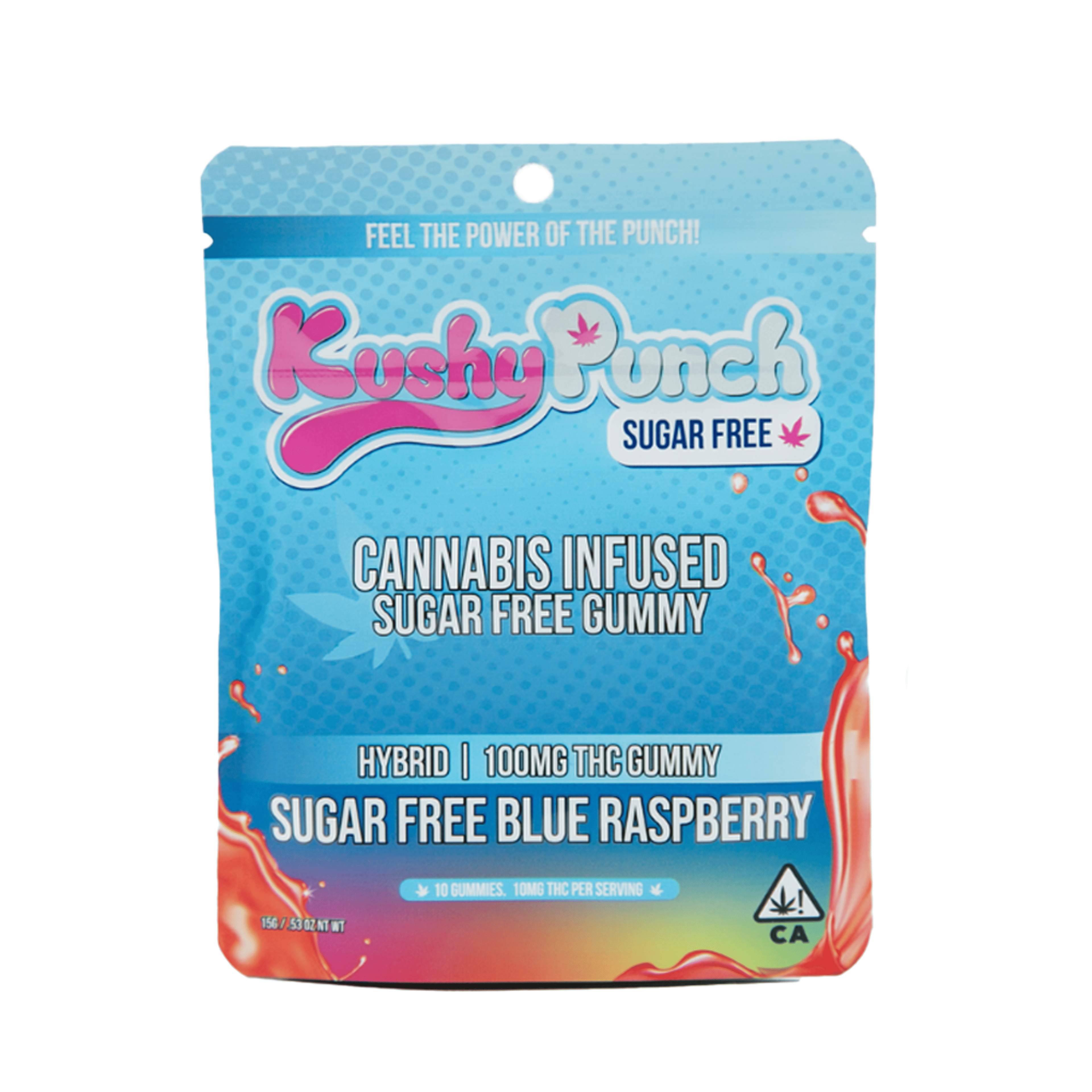 Hybrid Sugar Free Blue Raspbery Gummy (100Mg) (1Pk) - Kushy Punch - null - $12 - Edible