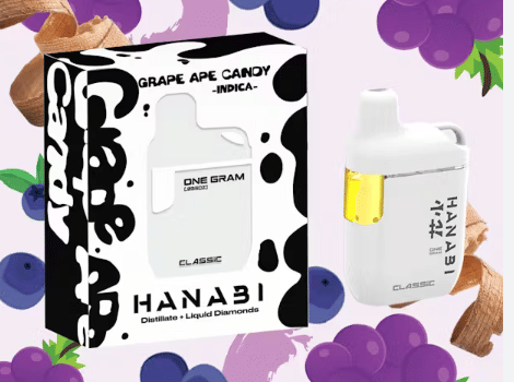 Grape Ape Candy Disposable 1g - Hanabi - White Disposable - $28 - Vapes