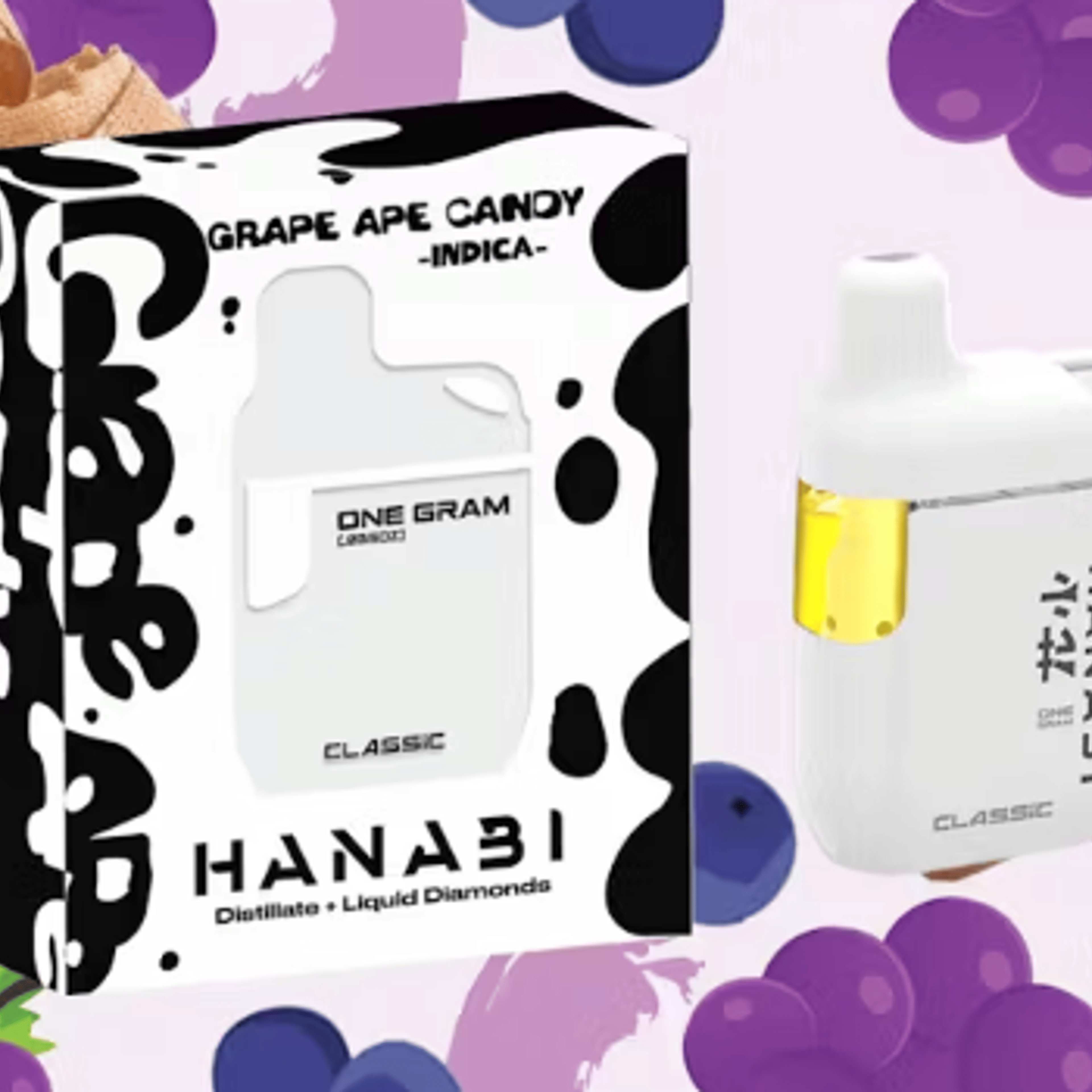 Grape Ape Candy Disposable 1g - Hanabi - White Disposable - $28 - Vapes