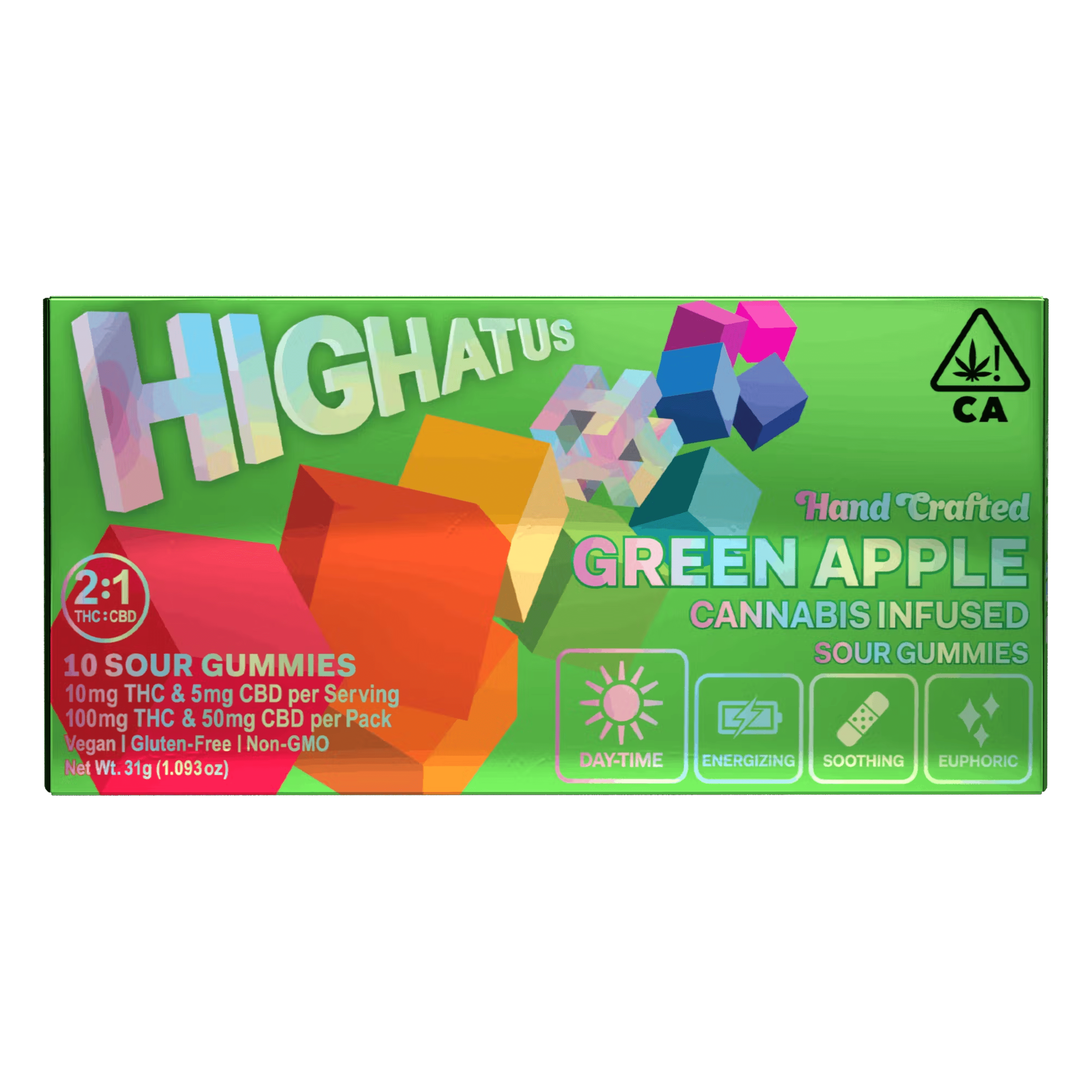 Green Apple Sour CBD Gummies - Highatus - 10 Gummies - $24.99 - Edibles