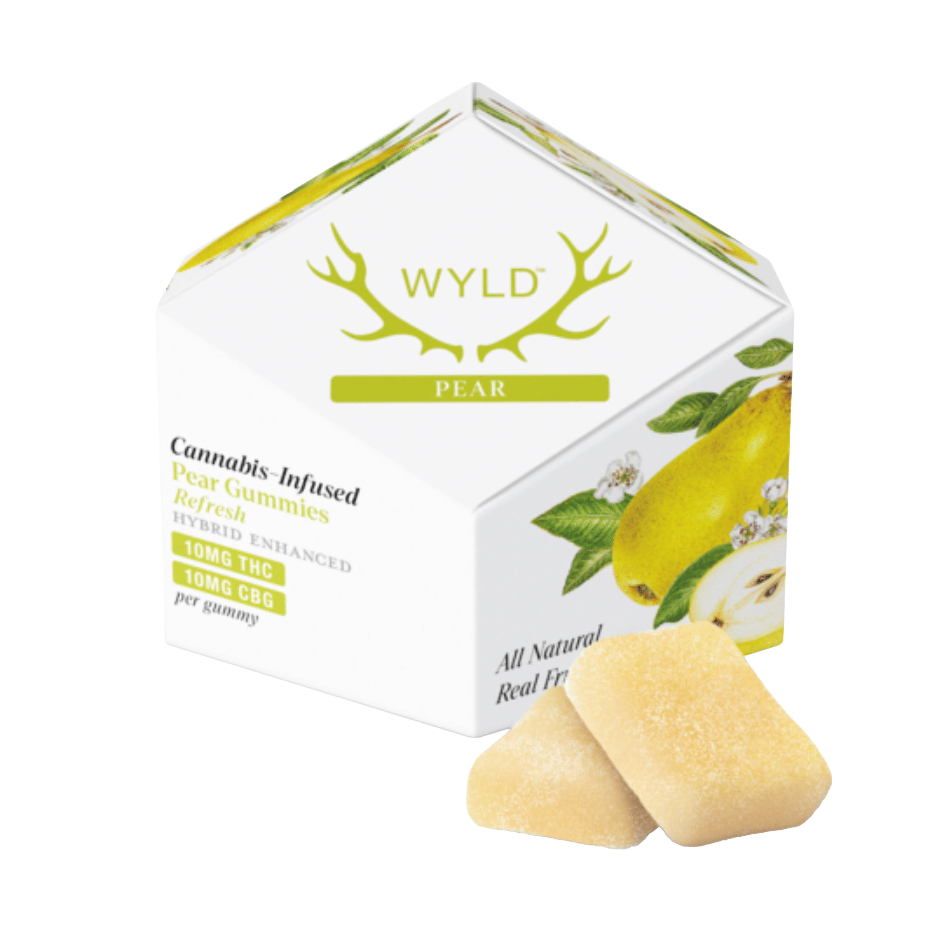 Pear 1:1 CBG + Hybrid Enhanced Gummies - 100mg - WYLD -  - $17 - Edibles