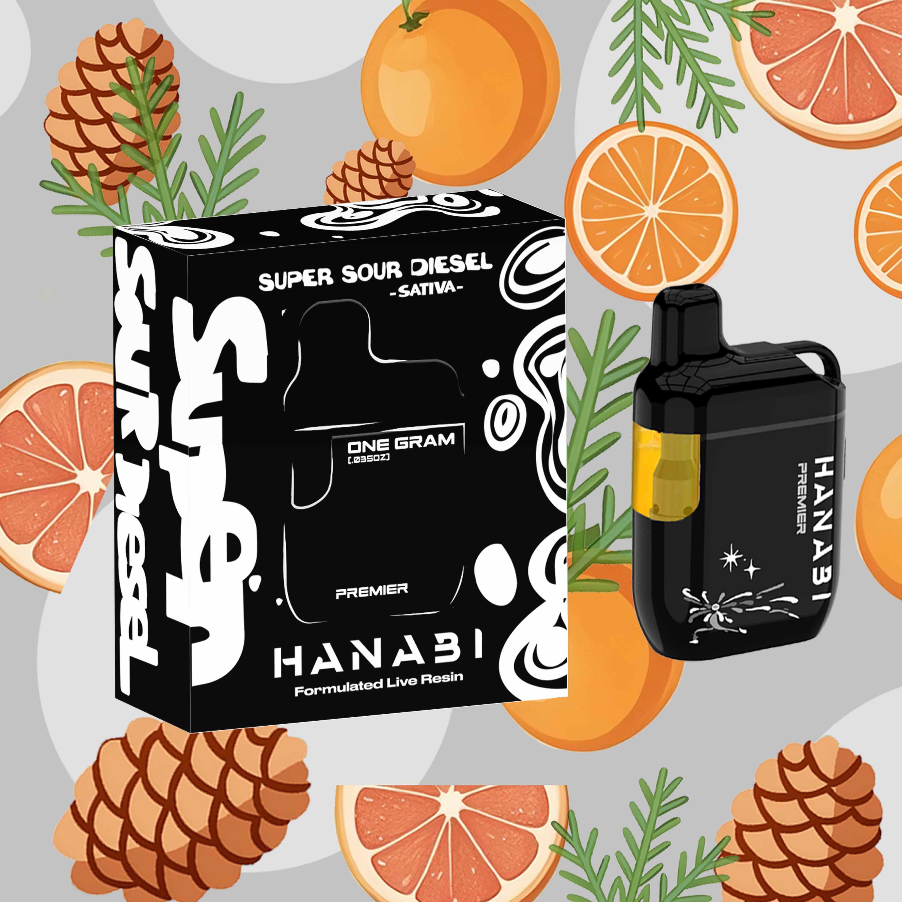 Super Sour Diesel Premier Disposable 1g - Hanabi - - $47.50 - Disposable Vapes