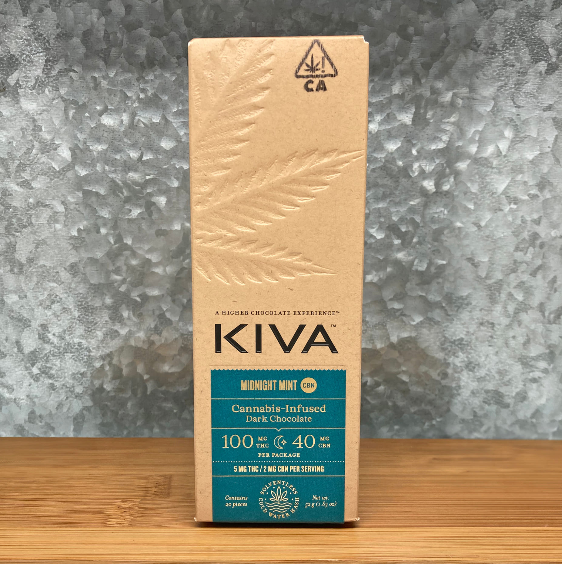 Dark Midnight Mint CBN Chocolate Bar - Kiva -  - $32 - Edible