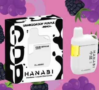 Granddaddy Purple Disposable 1g - Hanabi - White Disposable - $28 - Vapes
