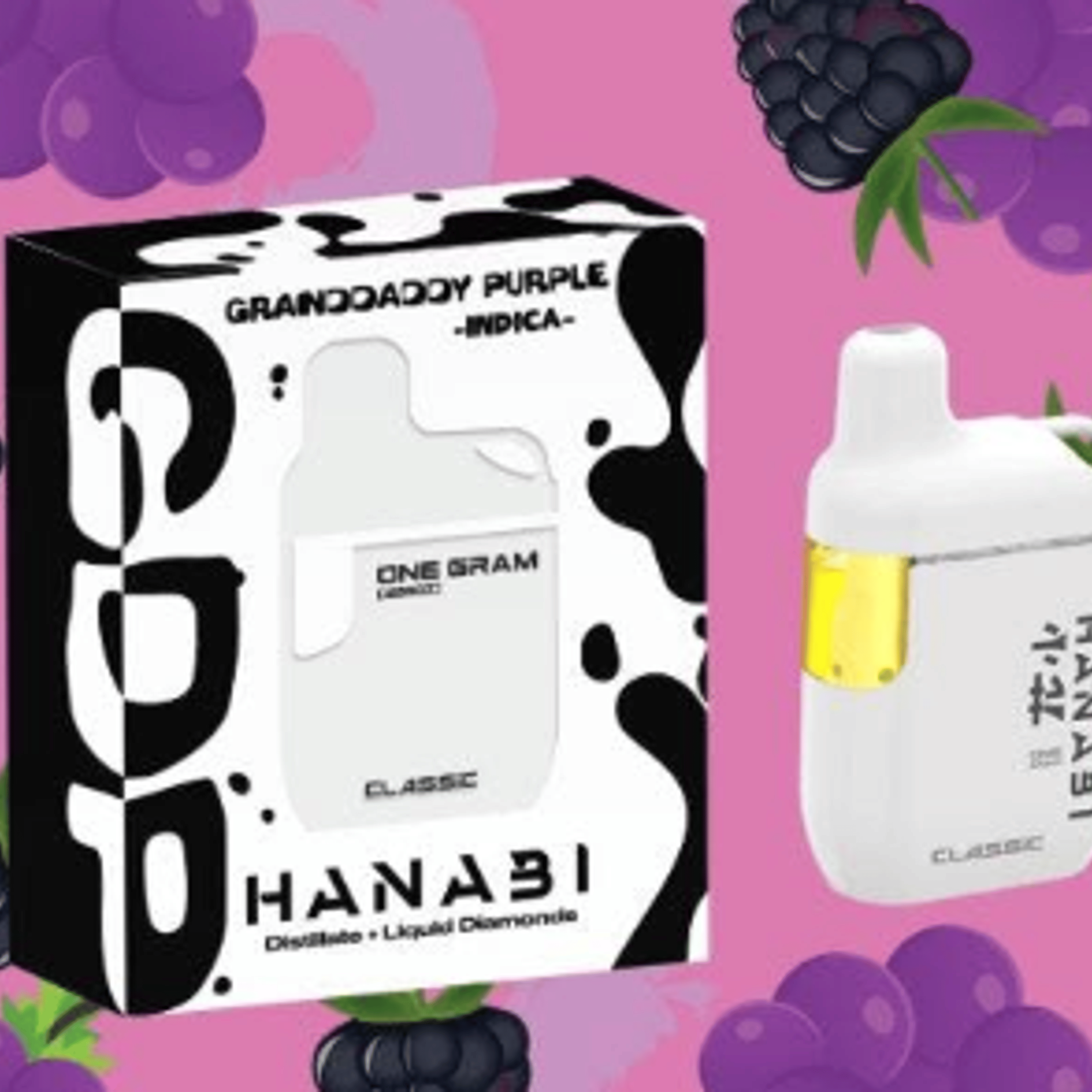 Granddaddy Purple Disposable 1g - Hanabi - White Disposable - $28 - Vapes