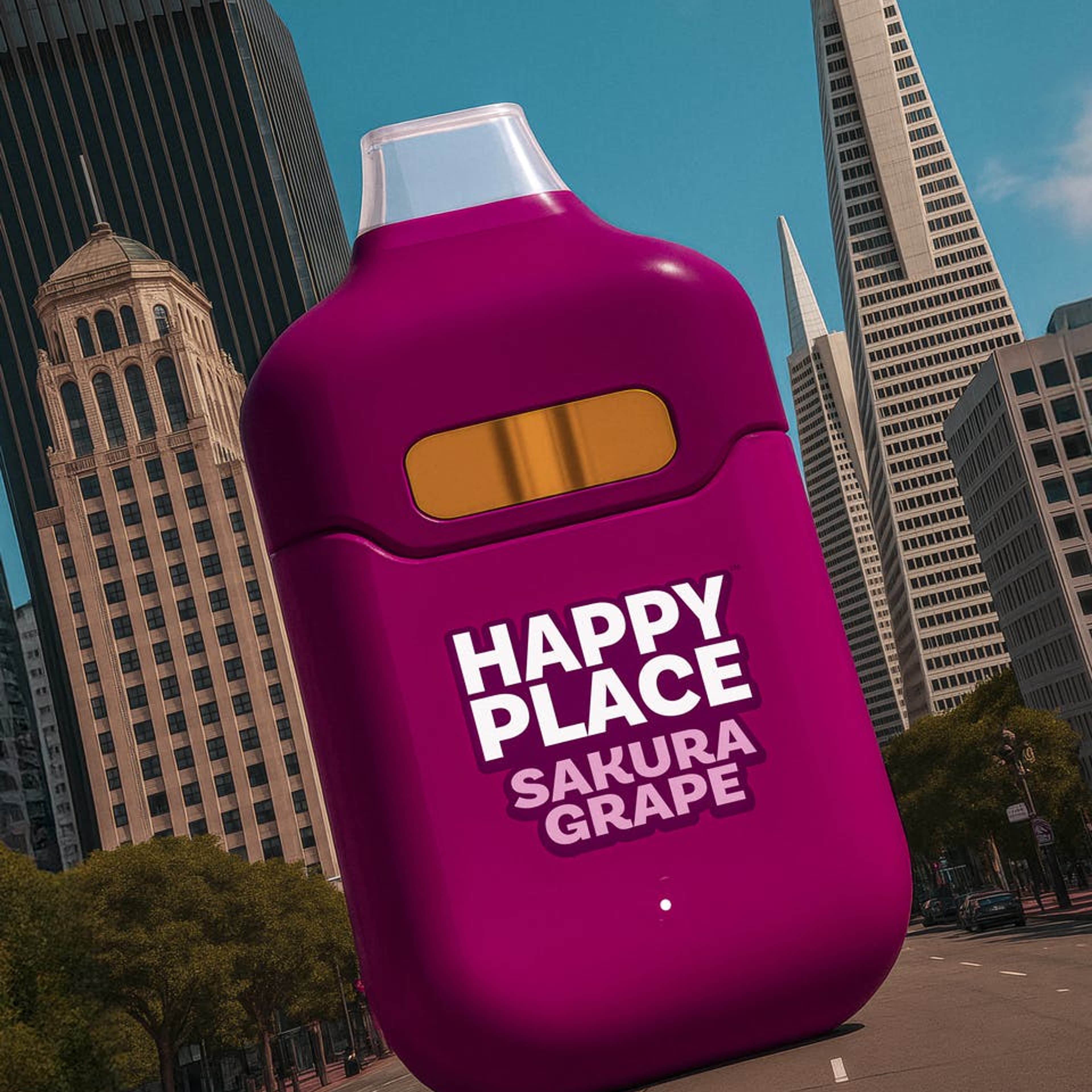 Sakura Grape - Disposable - Happy Place - 2 Gram - $19.99 - Disposable Vape (All-In-One, Battery Built-In)