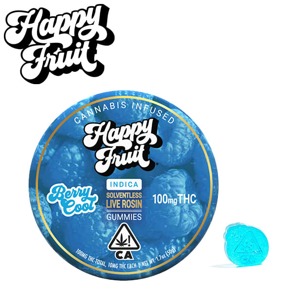 Happy Fruit - Berry Cool - Solventless Live Rosin Gummies - 100mg *BOGO EVERYDAY* - Happy Fruit -  - $15.99 - Edibles