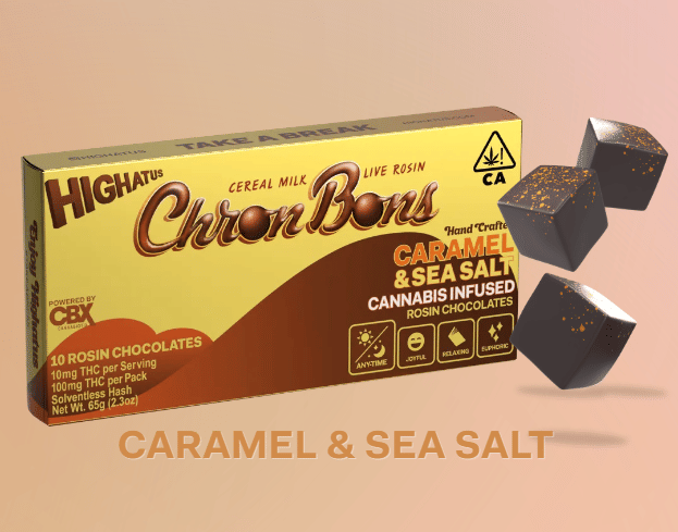 HIGHATUS - Caramel Sea Salt Chron Bons - 100mg - Highatus - Box - $24 - Edibles