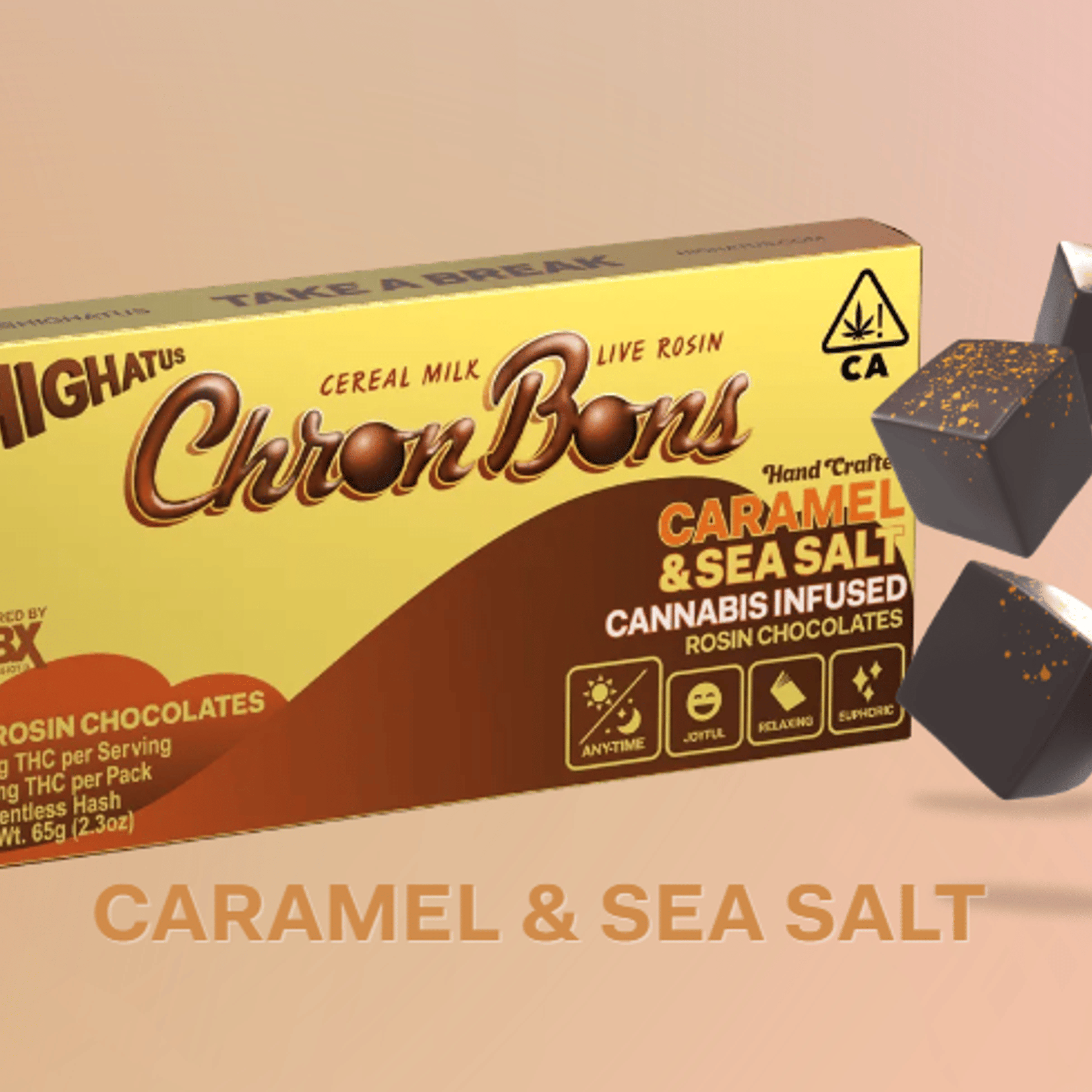 HIGHATUS - Caramel Sea Salt Chron Bons - 100mg - Highatus - Box - $24 - Edibles