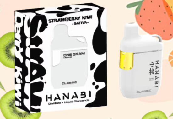 Strawberry Kiwi Disposable 1g - Hanabi - White Disposable - $28 - Vapes