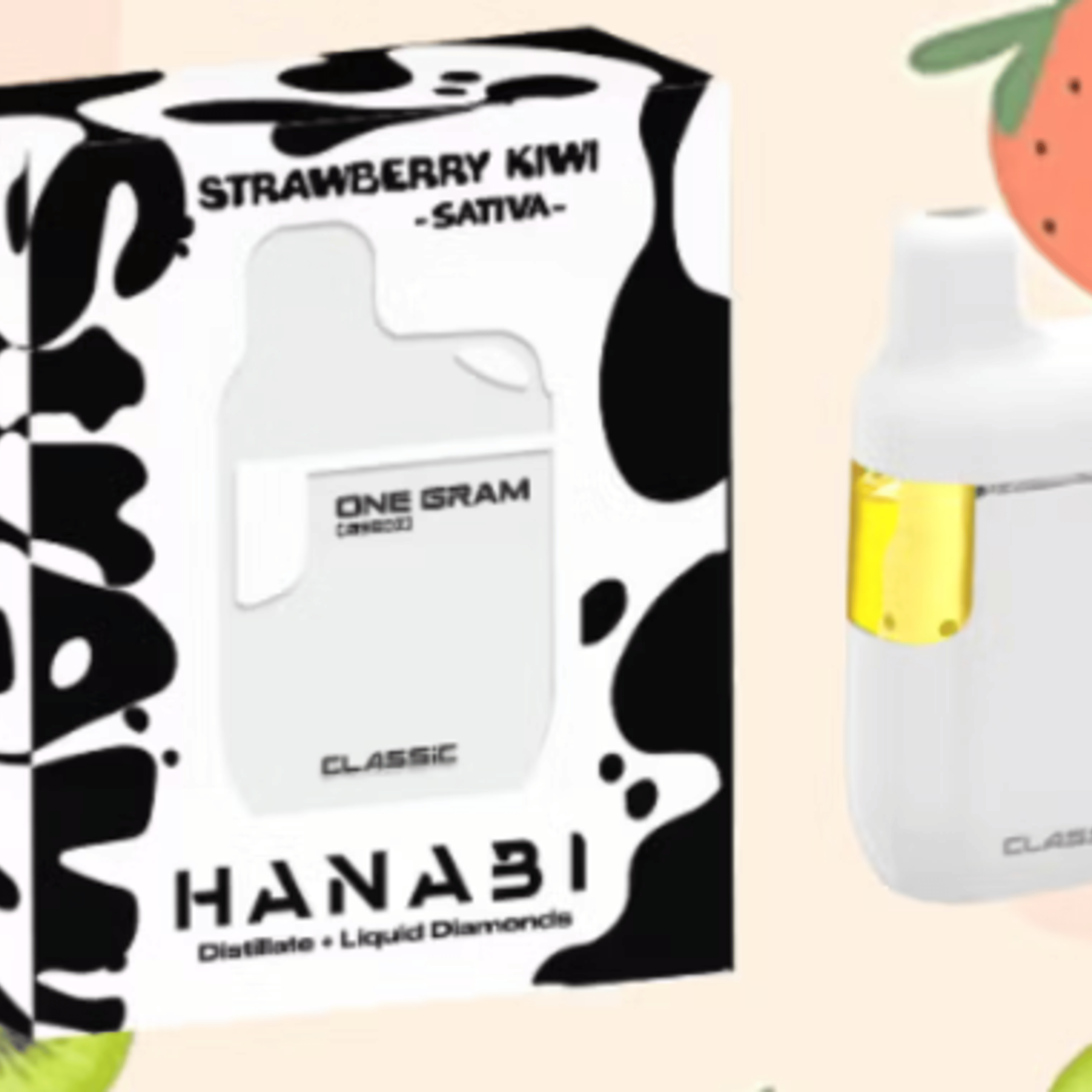 Strawberry Kiwi Disposable 1g - Hanabi - White Disposable - $28 - Vapes