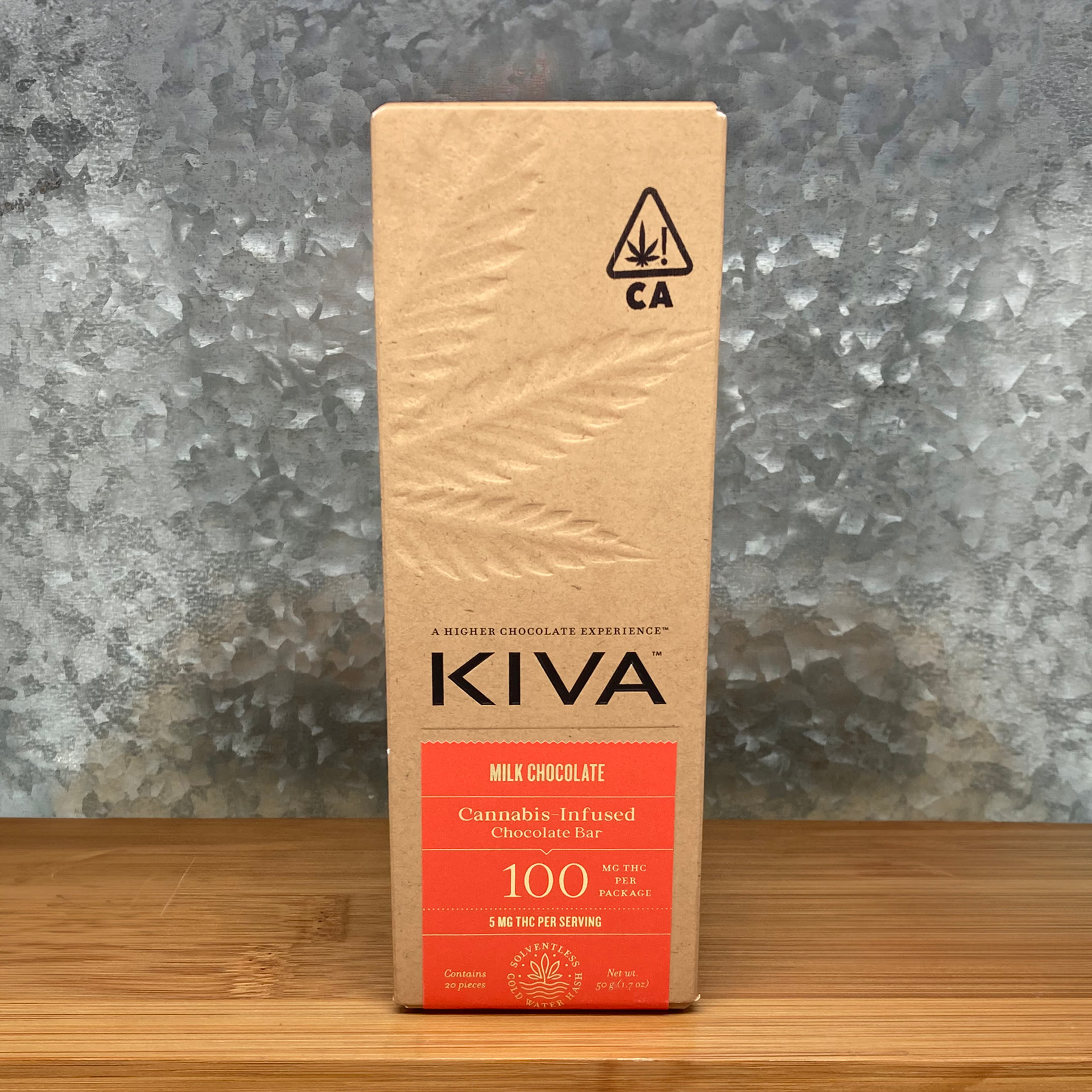 Milk Chocolate Bar 100mg - Kiva - - $29 - Edible