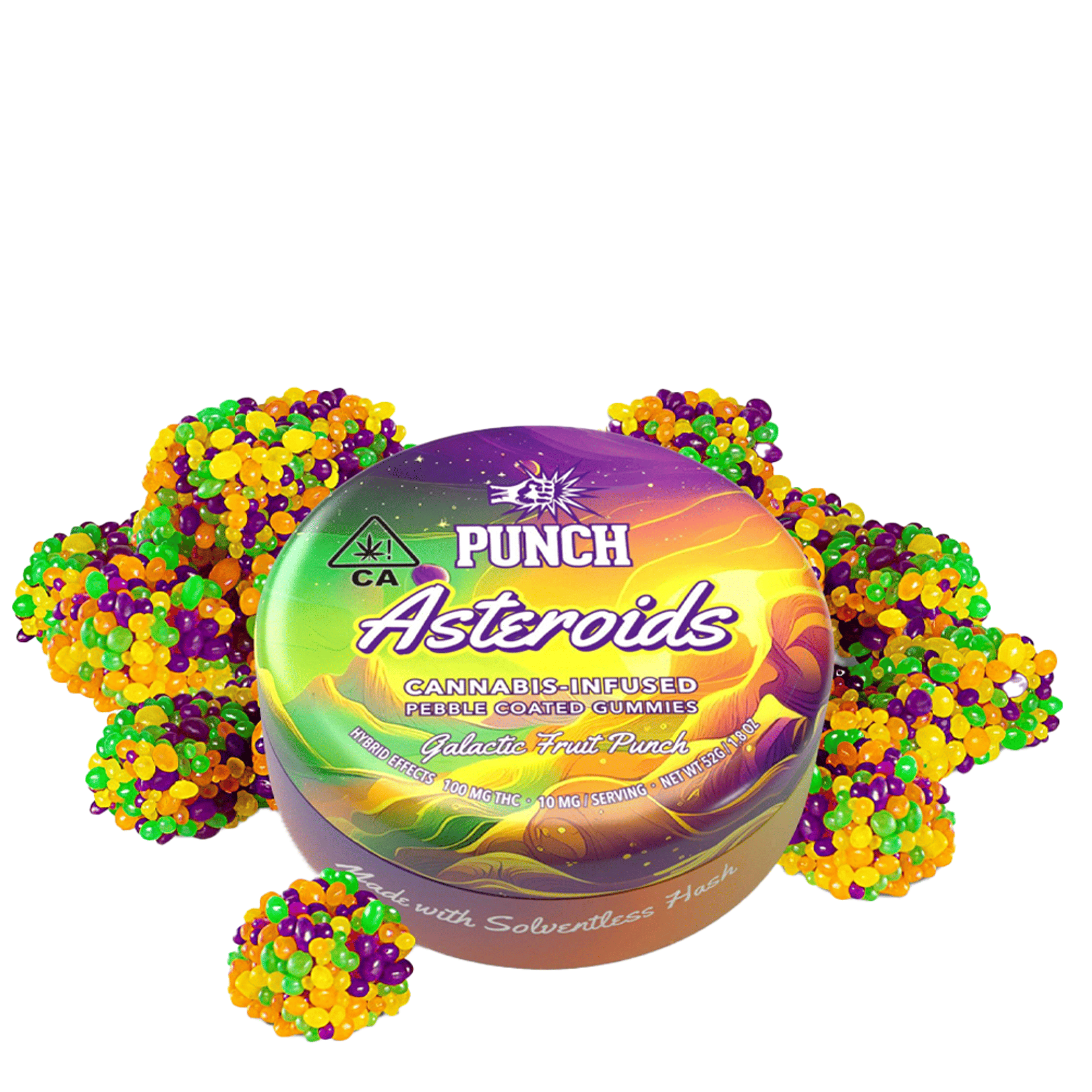 Galactic Fruit Punch Solventless Asteroids (100Mg) (10Pk) - Punch Edibles & Extracts - null - $16 - Edible