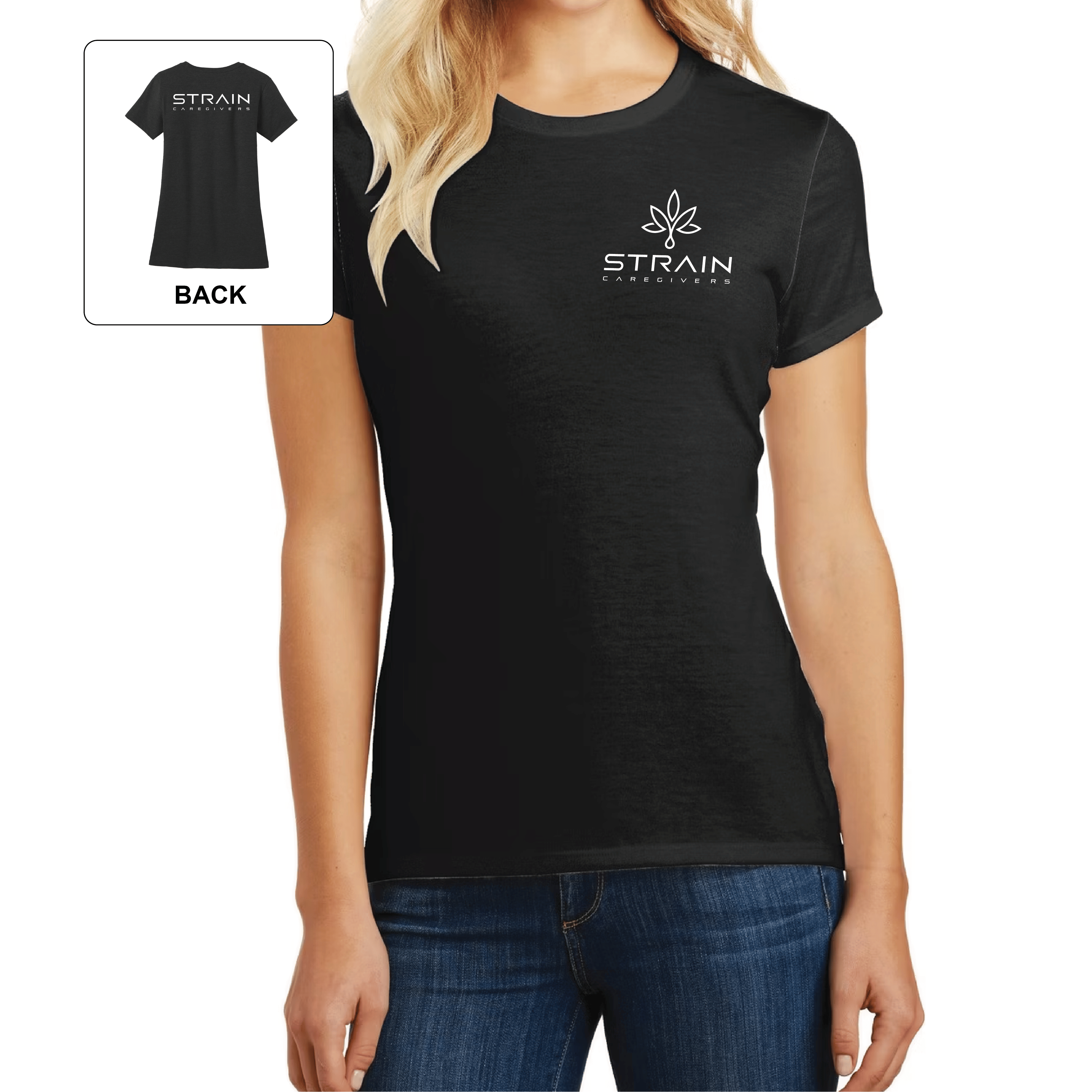 Strain Women's Perfect Blend Tee - Black - Strain Caregivers - Medium - $17.99 - Merch