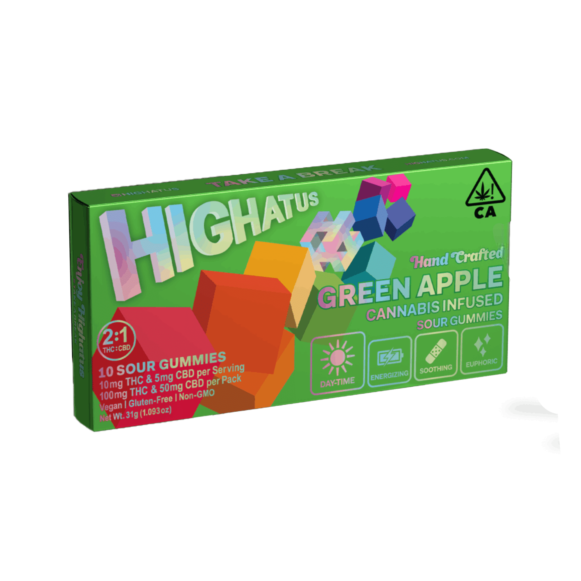 Green Apple Sour CBD Gummies - Highatus - 10 Gummies - $24.99 - Edibles