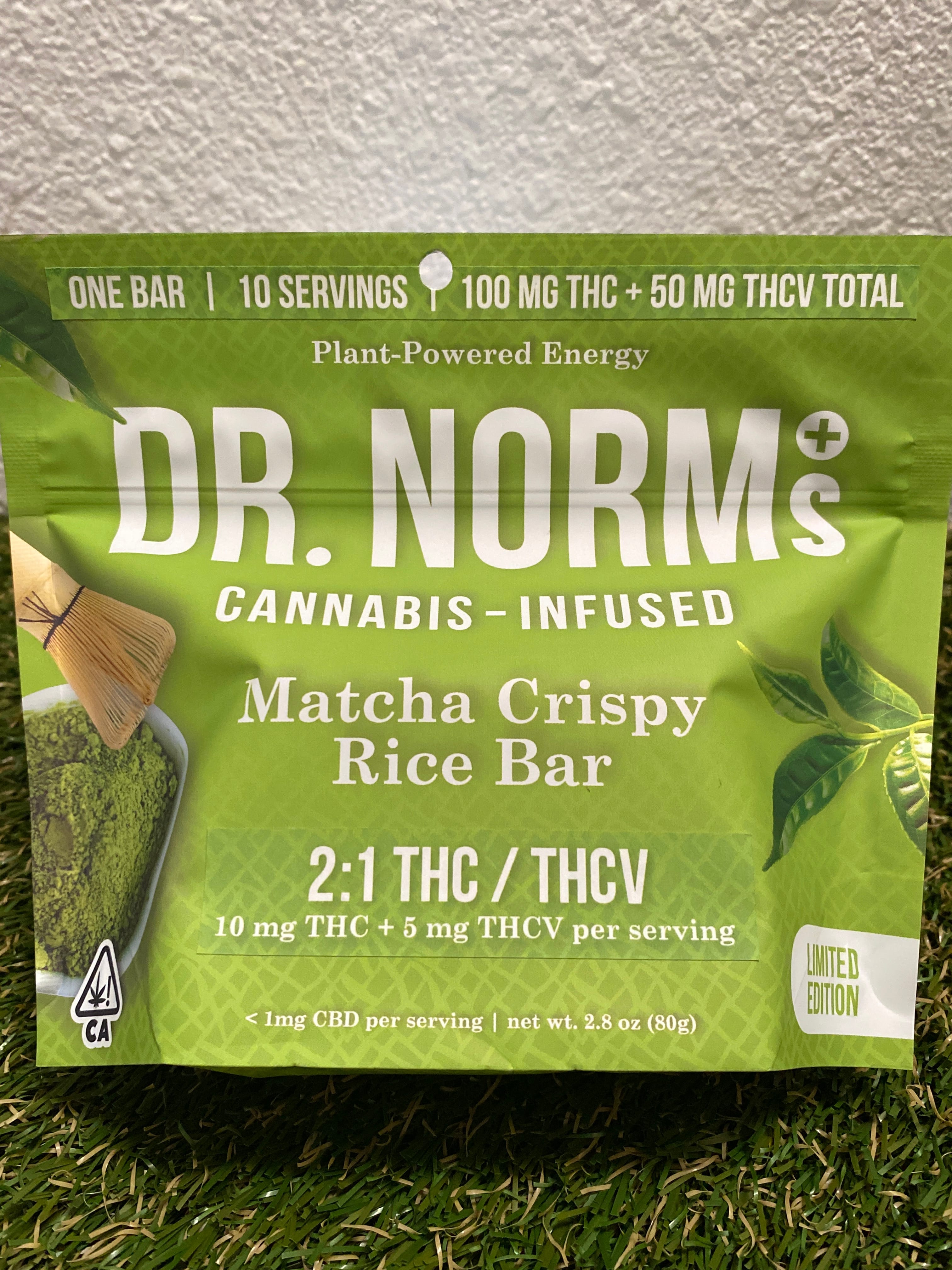 MATCHA 100MG RICE KRISPY TREAT 100MG - DR NORM'S -  - $13.98 - Edible (weight - each)