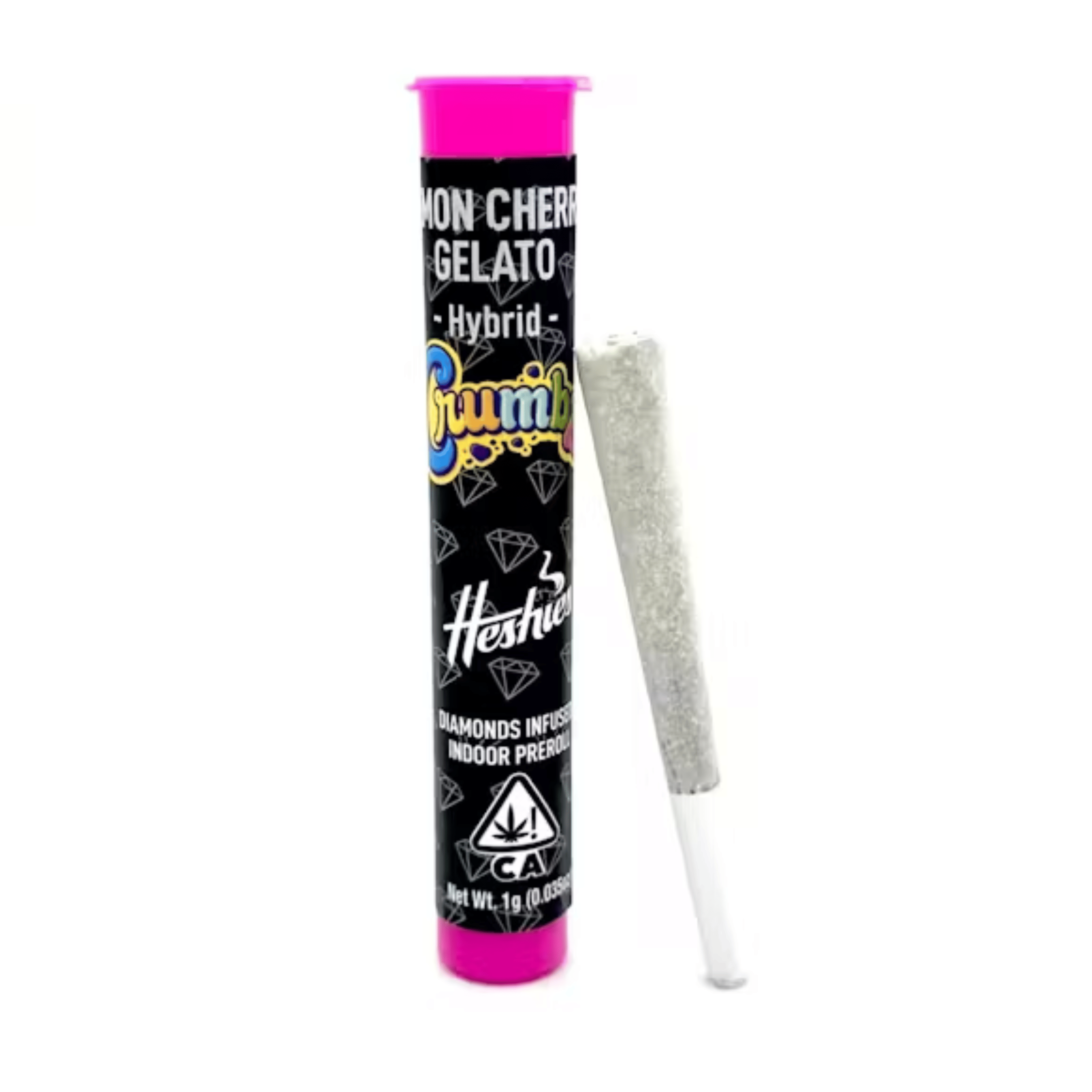 Lemon Cherry Gelato | Diamond Encrusted Infused Preroll - 1g - Crumbz - - $14 - Infused Pre-Rolls