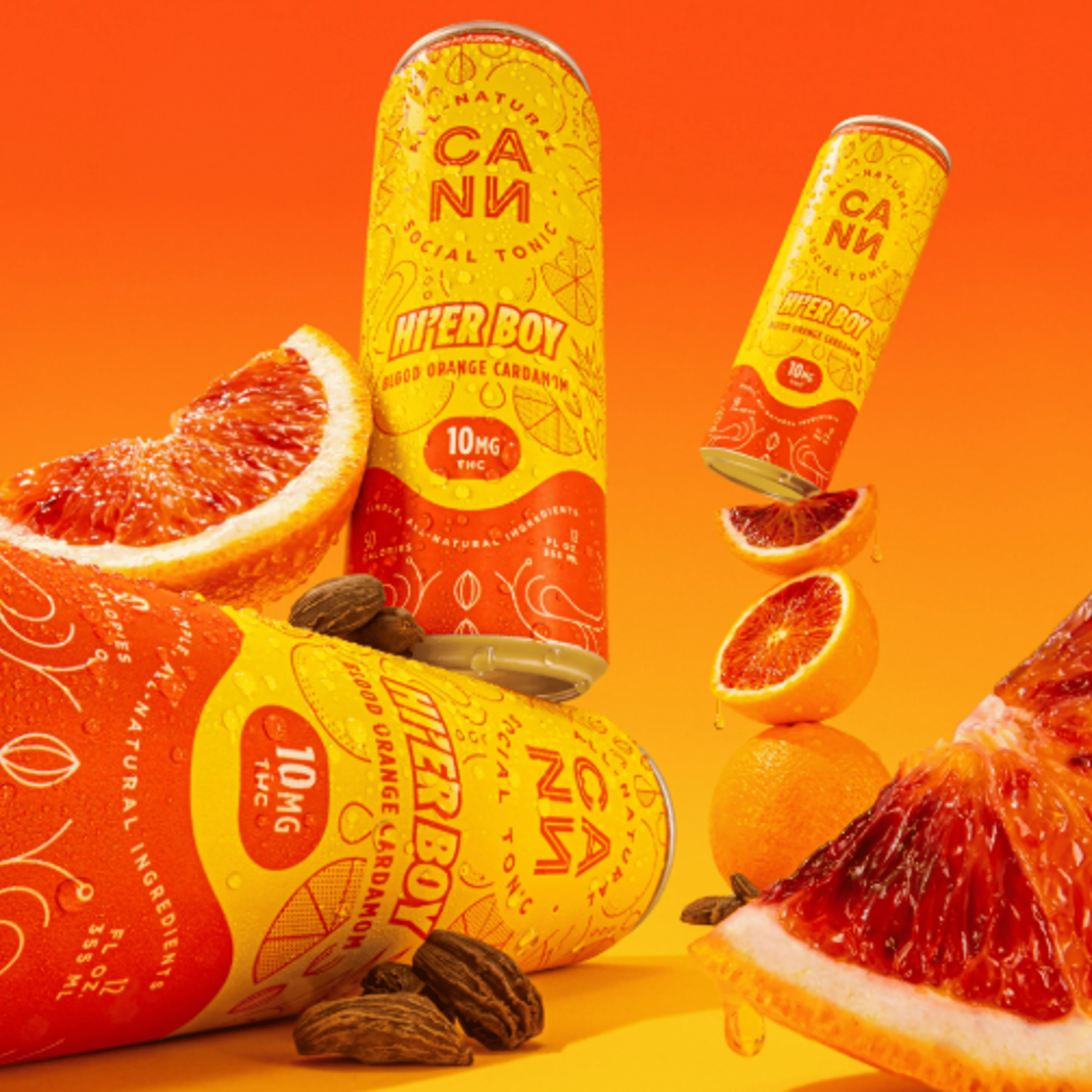 Hi-er Boys | Blood Orange Cardamom Single - 10mg - CANN Drinks - - $8 - Beverages/Drinks