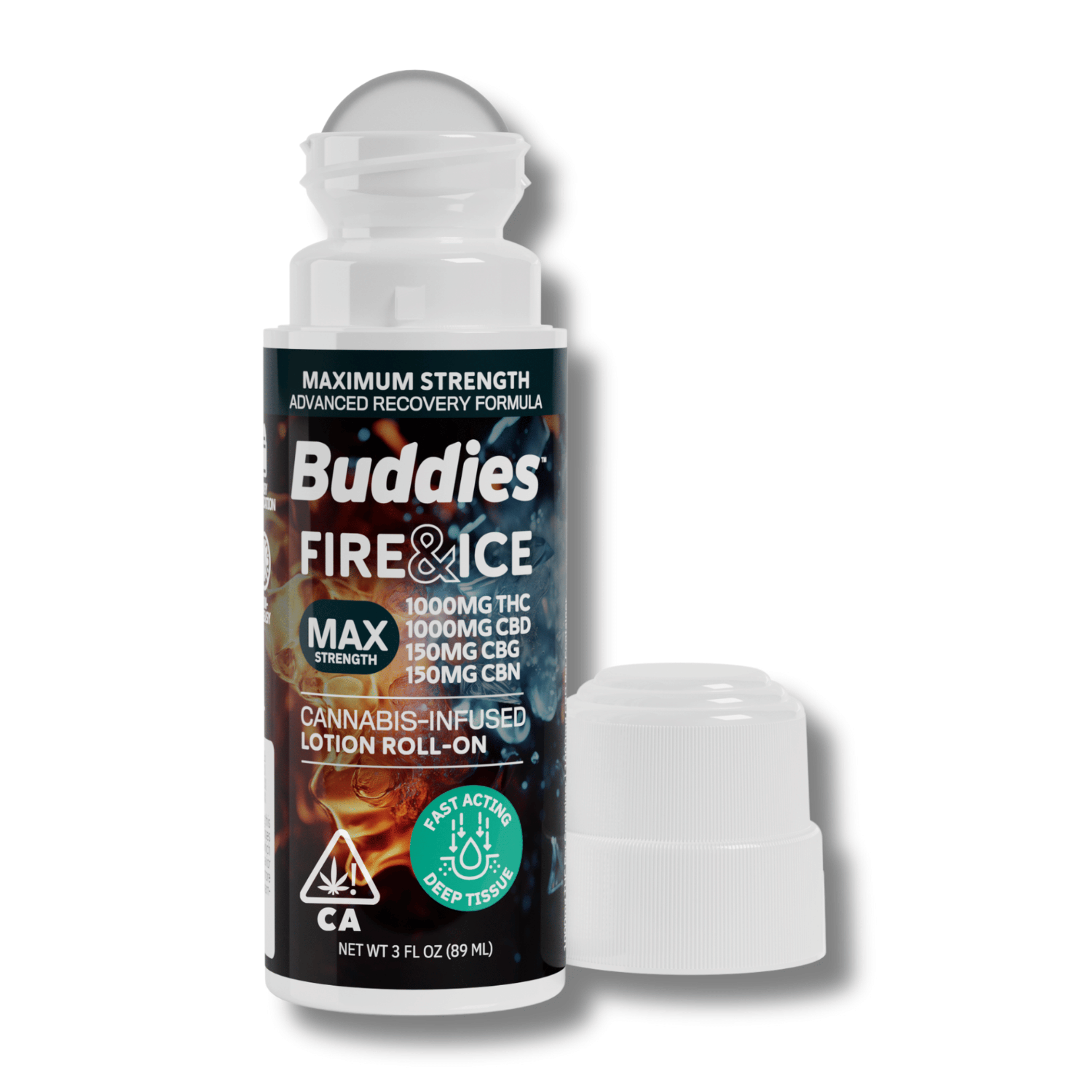 MAX Fire & Ice Deep Tissue Roll-On Lotion 1000MG - Buddies - - $55 - Topical