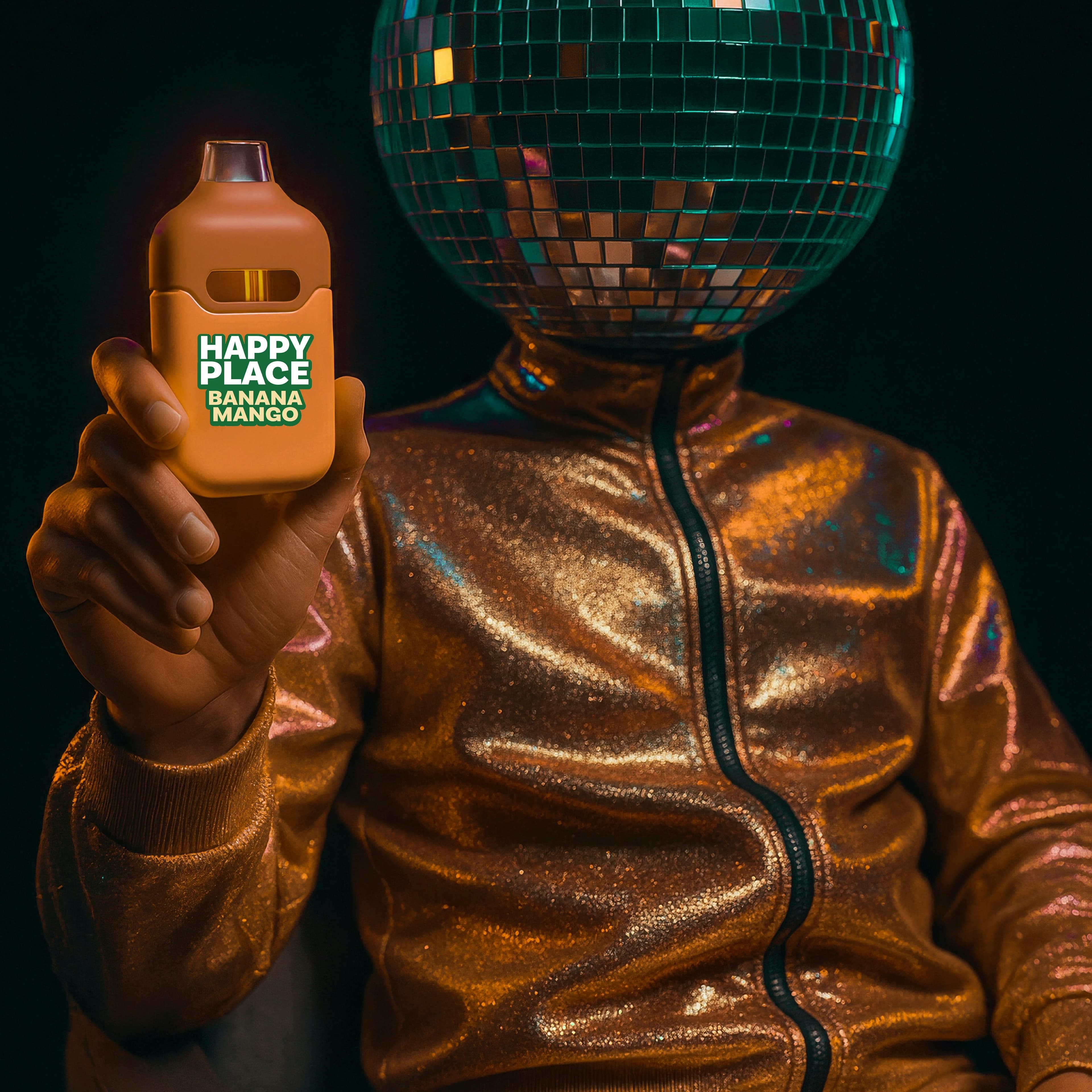 Banana Mango - Disposable - Happy Place - 2 Gram - $19.99 - Disposable Vape (All-In-One, Battery Built-In)