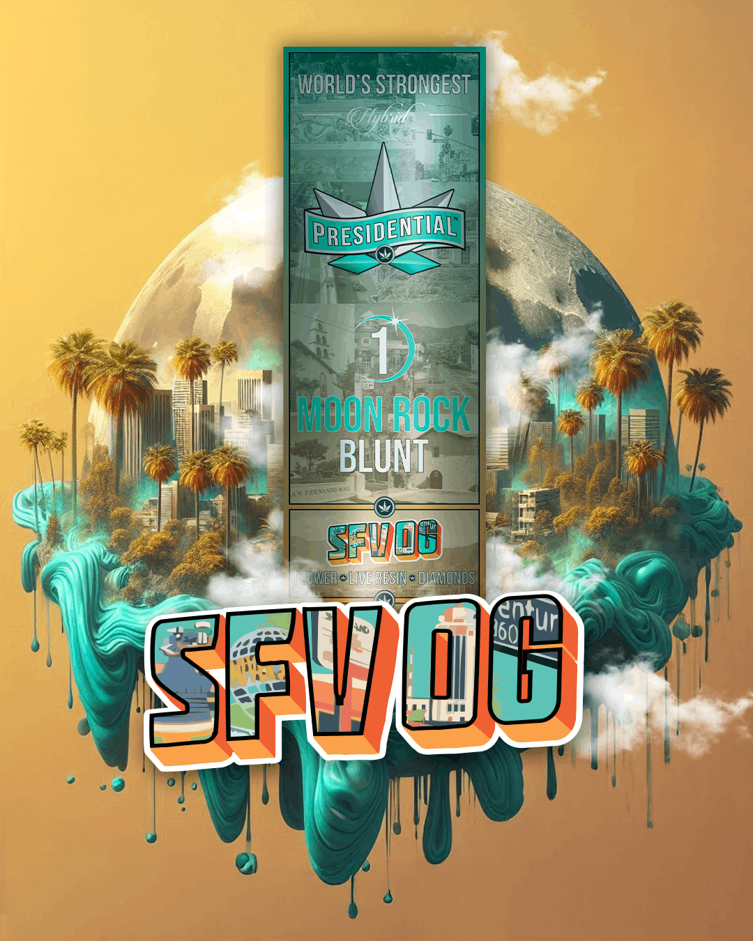 SFV OG 1.5g  Moon Rock Blunt - Presidential -  - $18 - Pre-Rolls