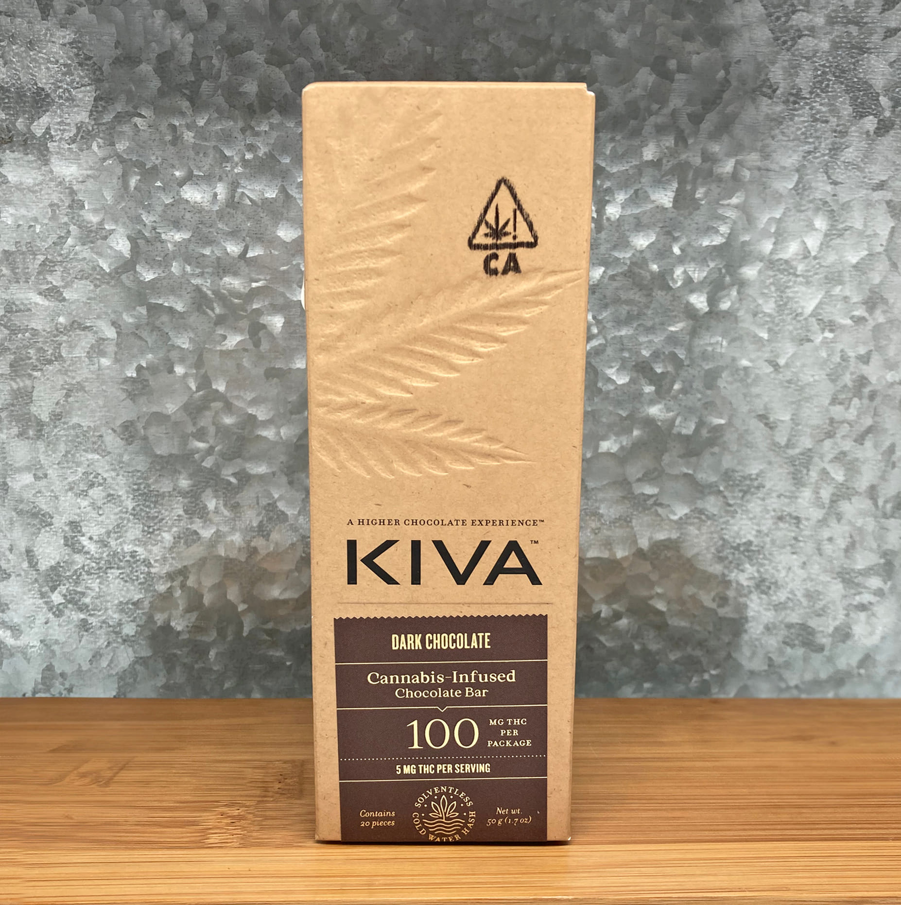 Dark Chocolate Bar 100mg - Kiva -  - $29 - Edible