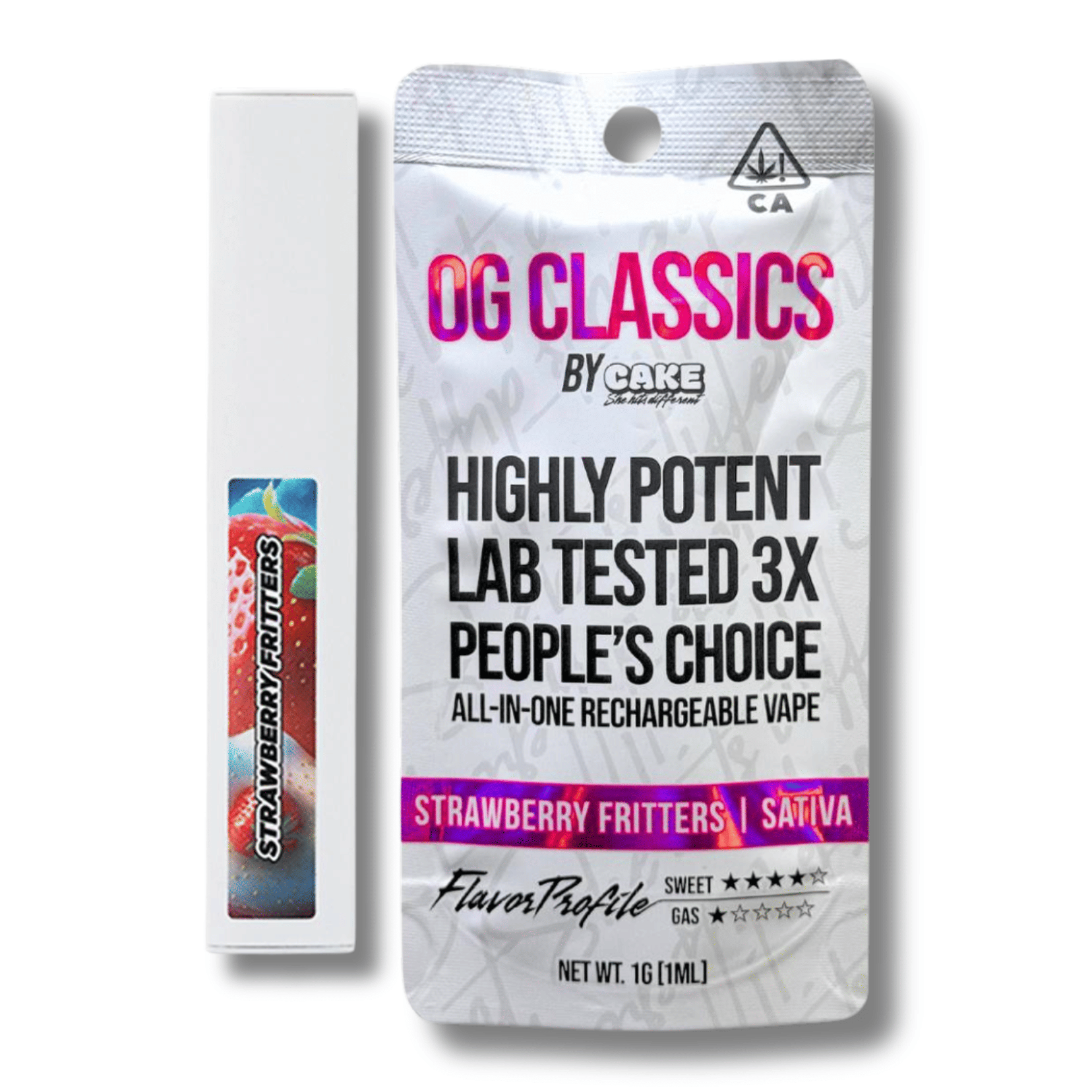 Strawberry Fritters 'Classics' 1g AIO - Cake - - $18 - Vapes