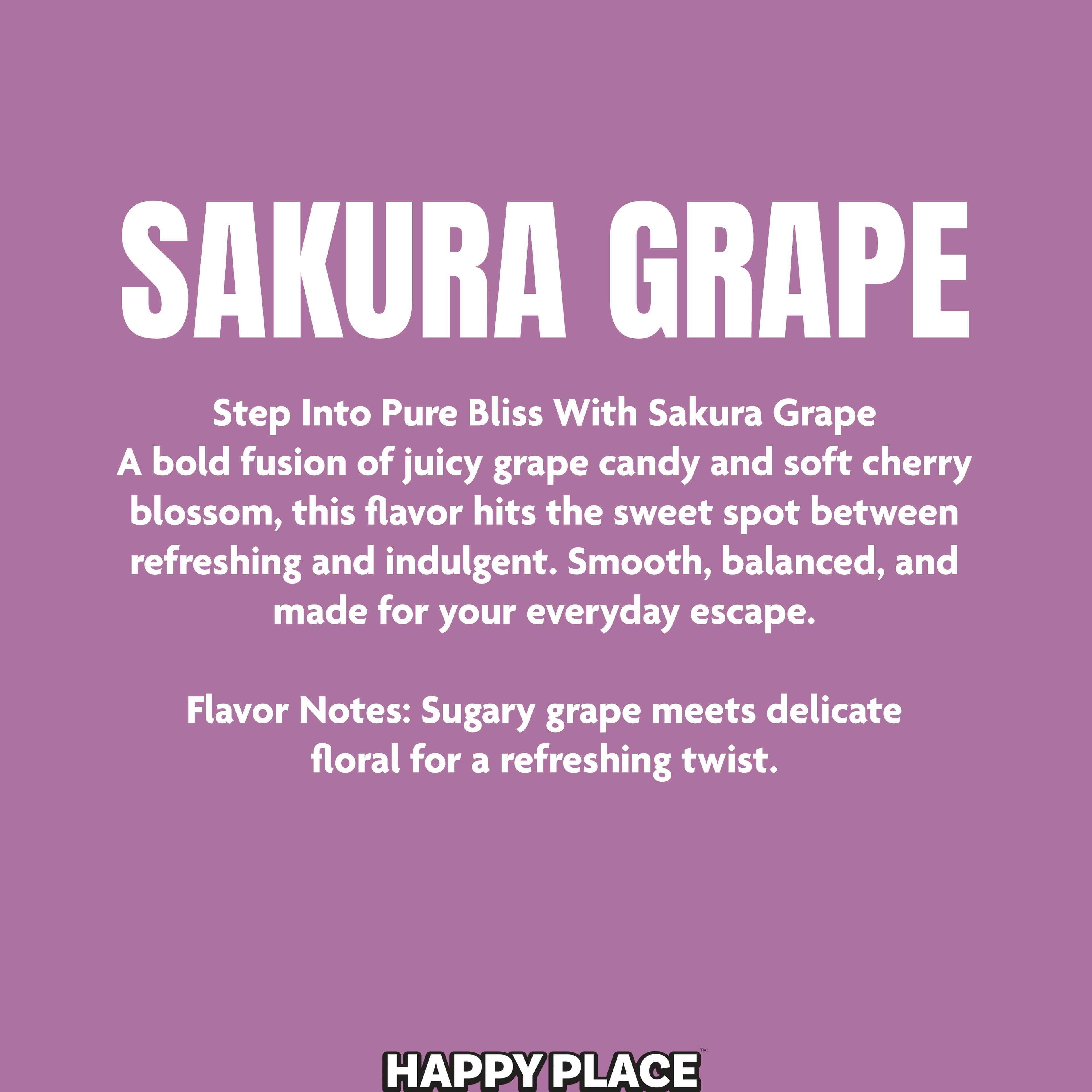 Sakura Grape - Disposable - Happy Place - 2 Gram - $19.99 - Disposable Vape (All-In-One, Battery Built-In)
