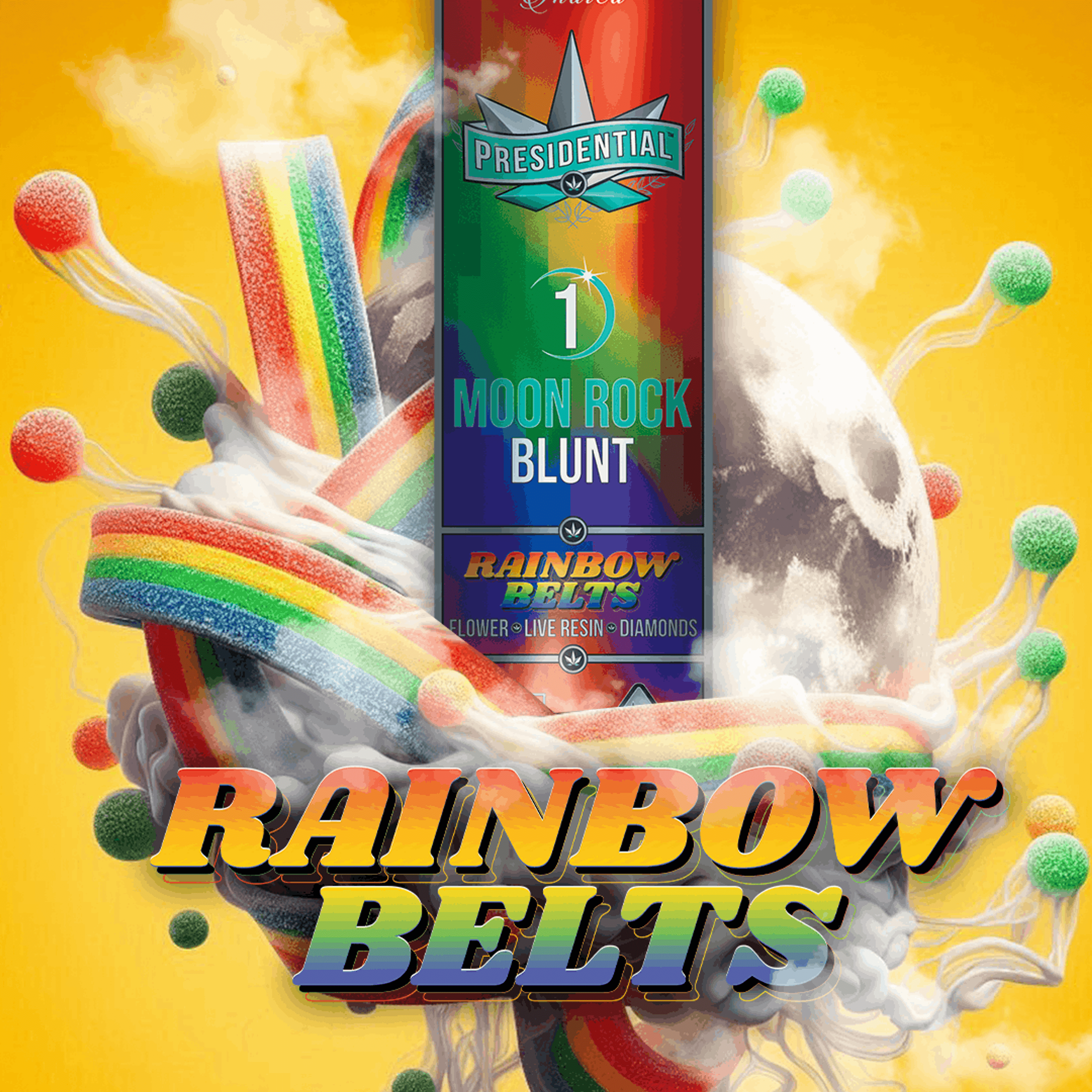 Rainbow Belts Moon Rock Blunt - 1.5g - Presidential - - $22.50 - Infused Pre-Rolls