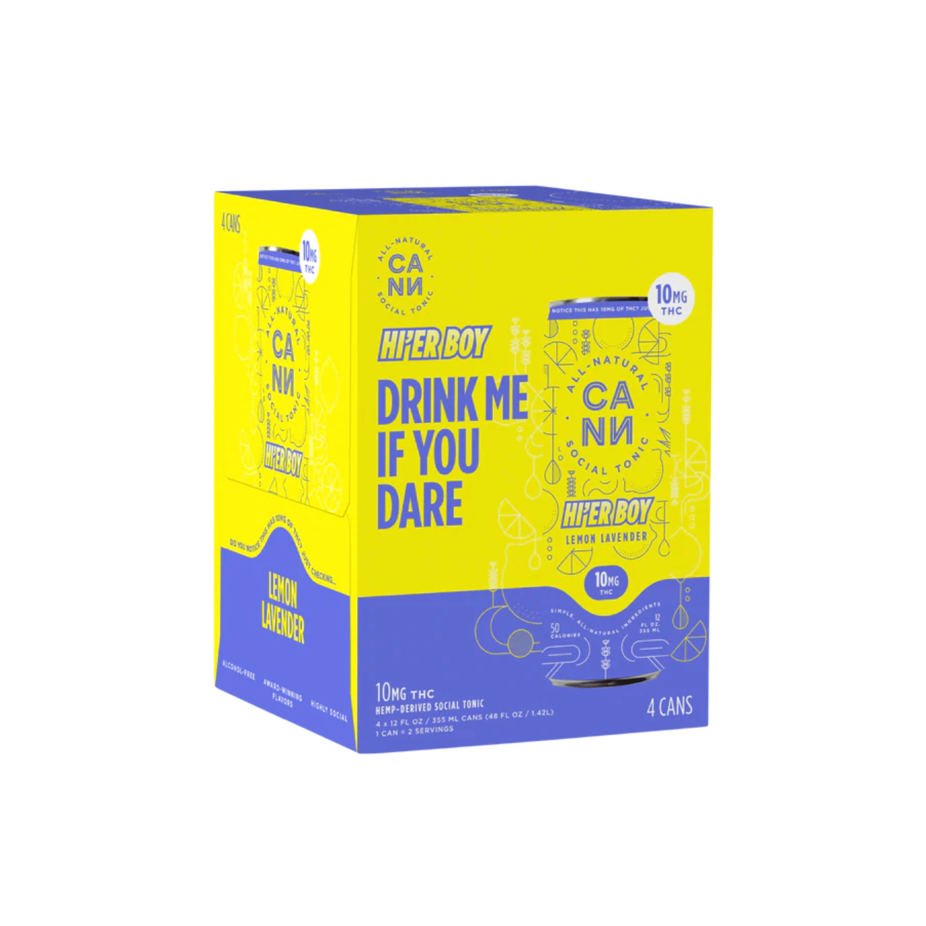 Hi-er Boys | Lemon Lavender 4 Pack - 40mg - CANN Drinks -  - $30 - Beverages/Drinks