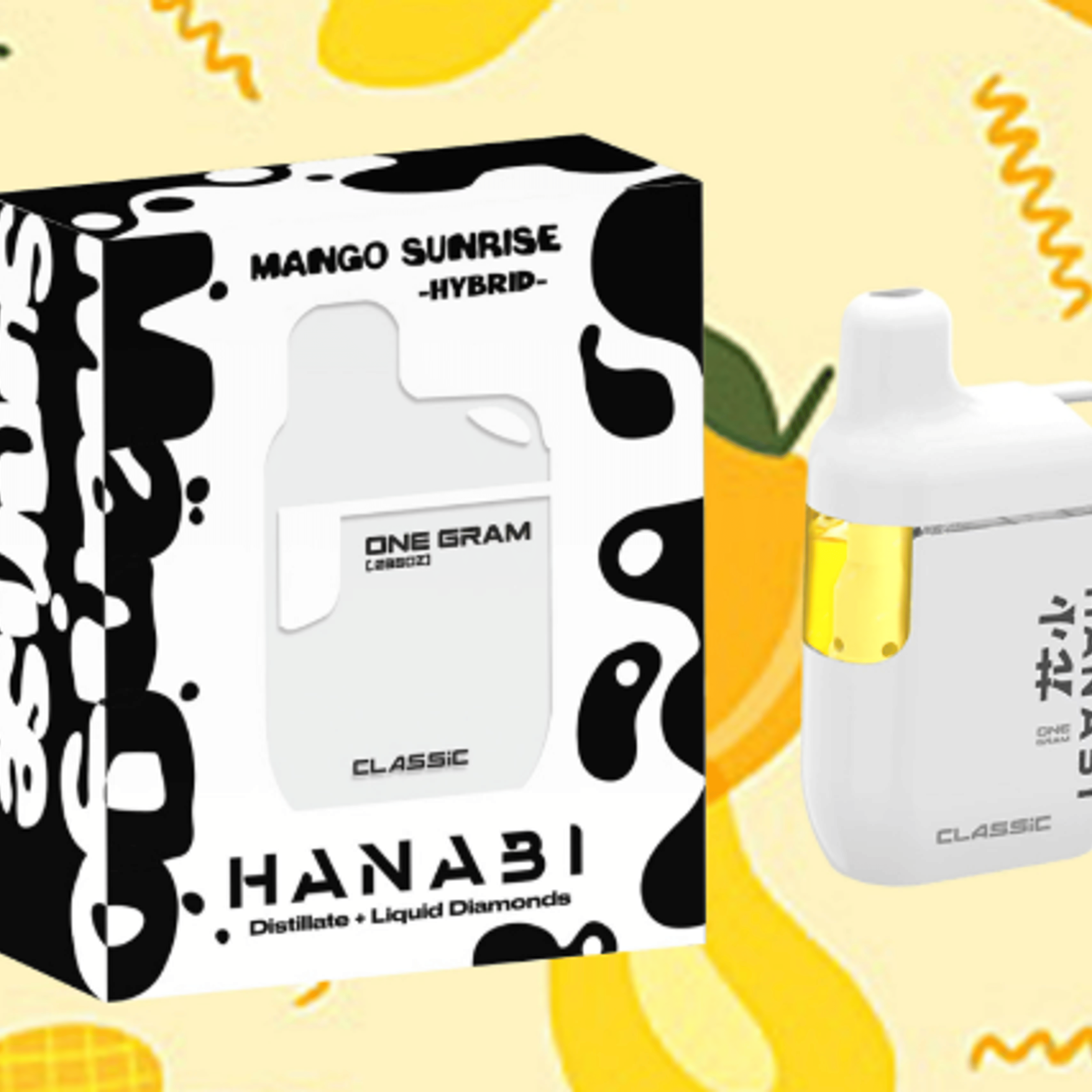 Mango Sunrise Disposable 1g - Hanabi - White Disposable - $28 - Vapes