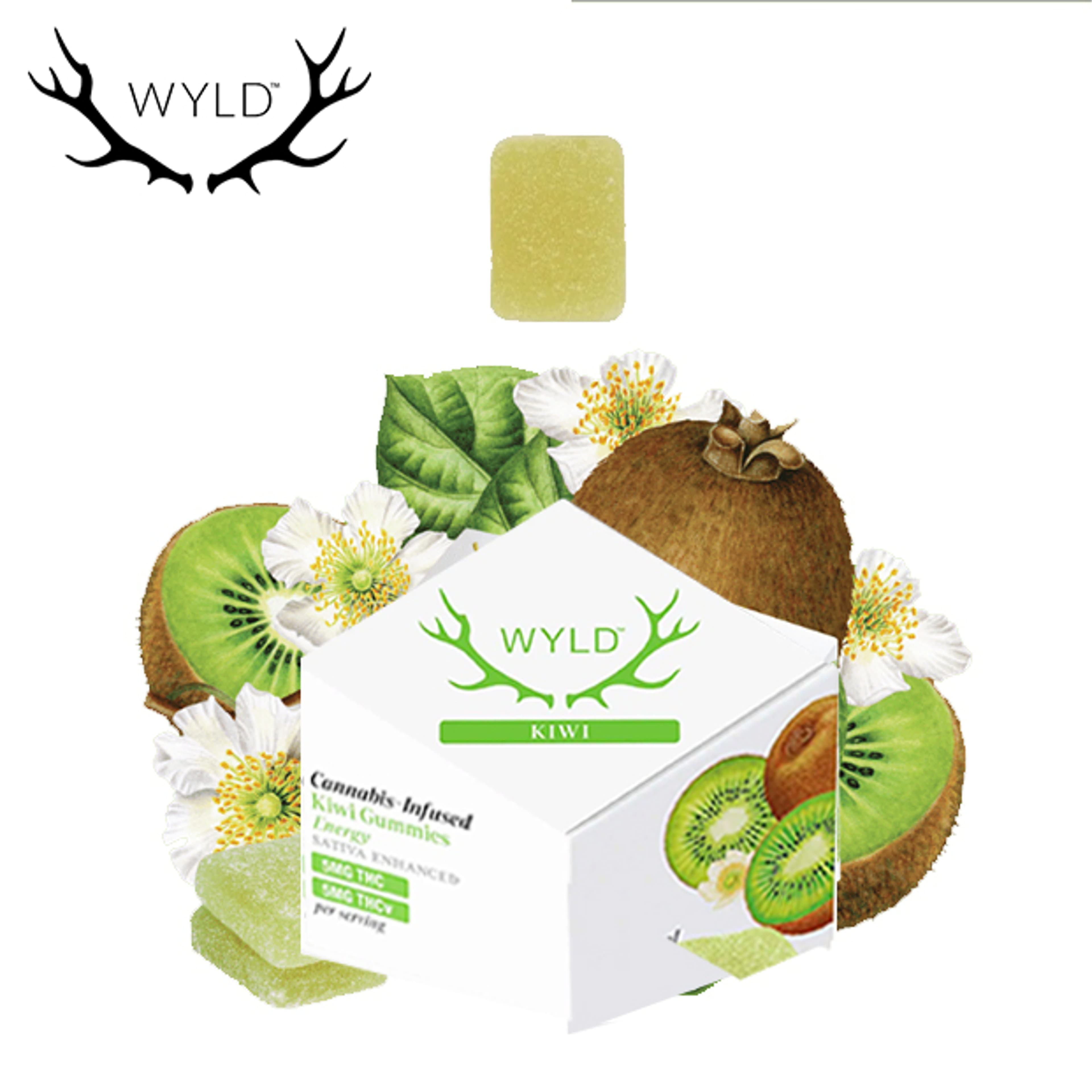 WYLD - Kiwi 1:1 - 100mg THC / 100mg THCv - WYLD - - $14.99 - Edibles