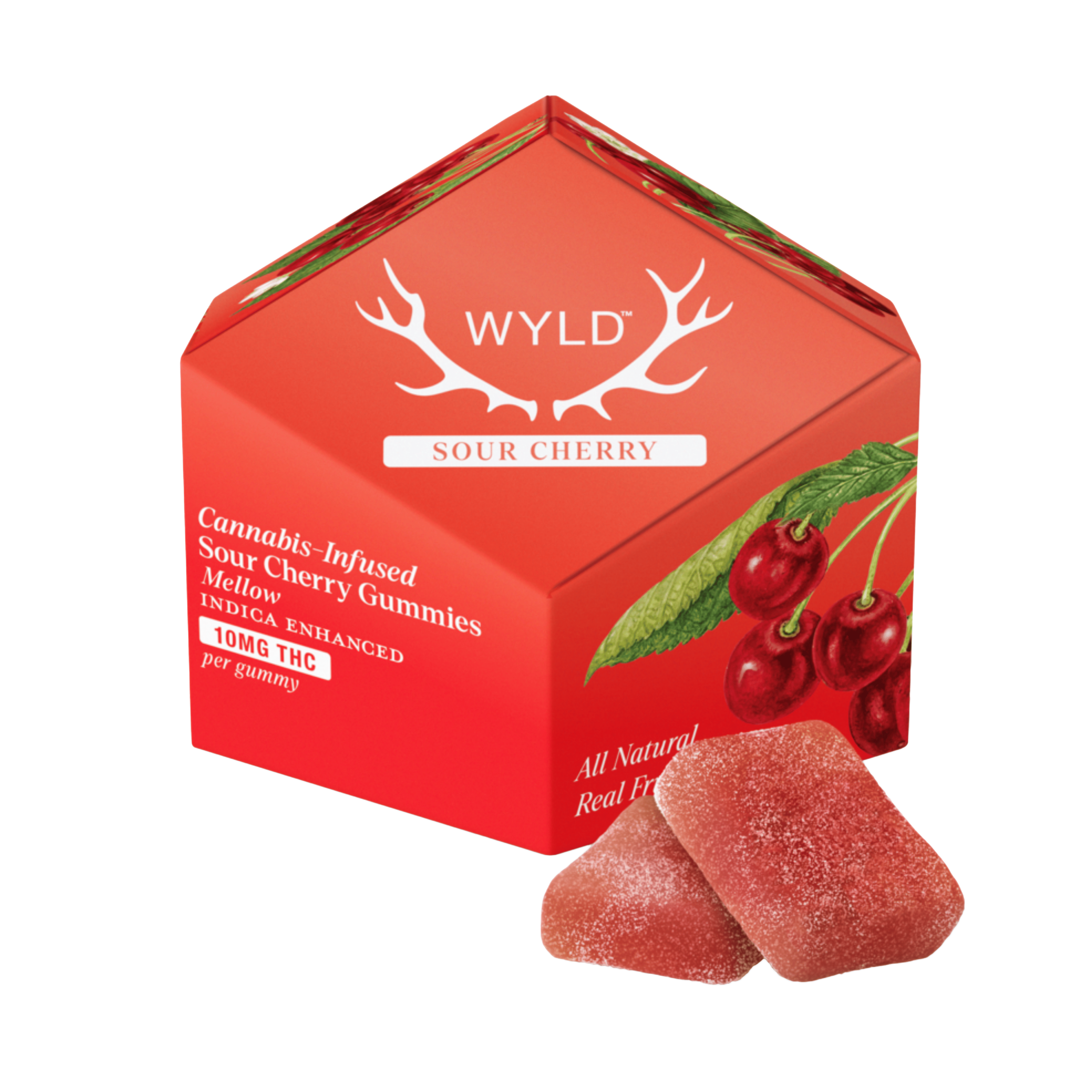 Indica Sour Cherry Gummies - 100mg - WYLD - - $15 - Edibles