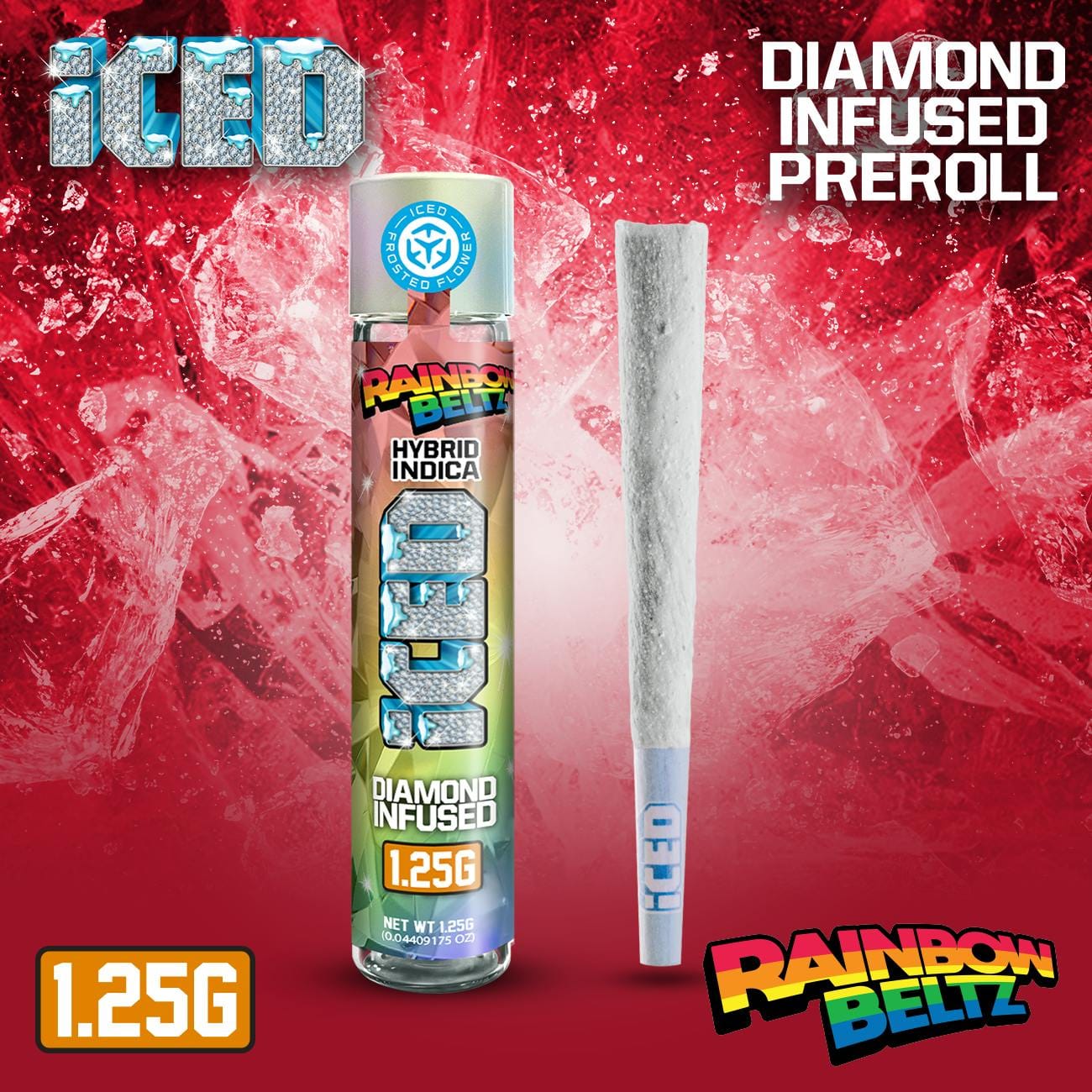 RAINBOW BELTZ 1.25G INFUSED - ICED -  - $10 - Pre-Roll Infused