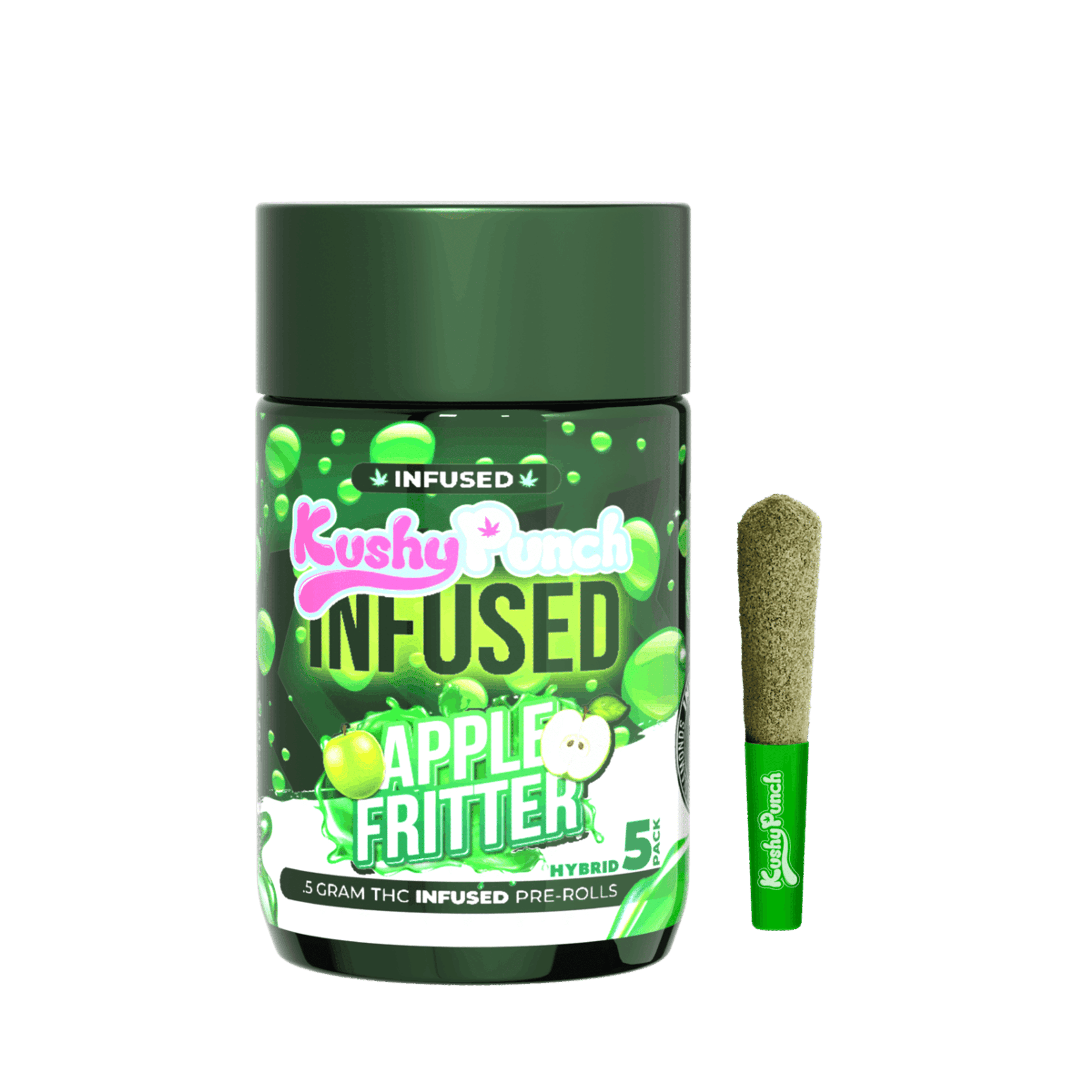 Kushy Punch | .5gx5pk - Apple Fritter - Infused Liquid Diamond Pre-Rolls - Hybrid - Kushy Punch - - $25 - Pre-Rolls