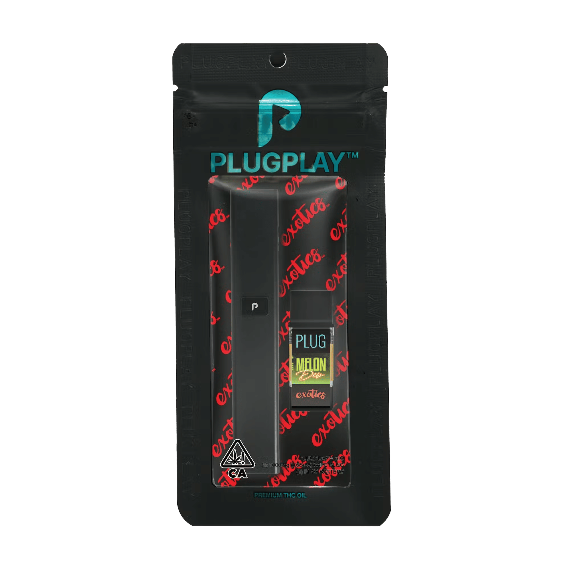 EXOTICS: Melon Dew - Disposable - PLUGplay - One Gram - $47.99 - Disposable Vape (All-In-One, Battery Built-In)
