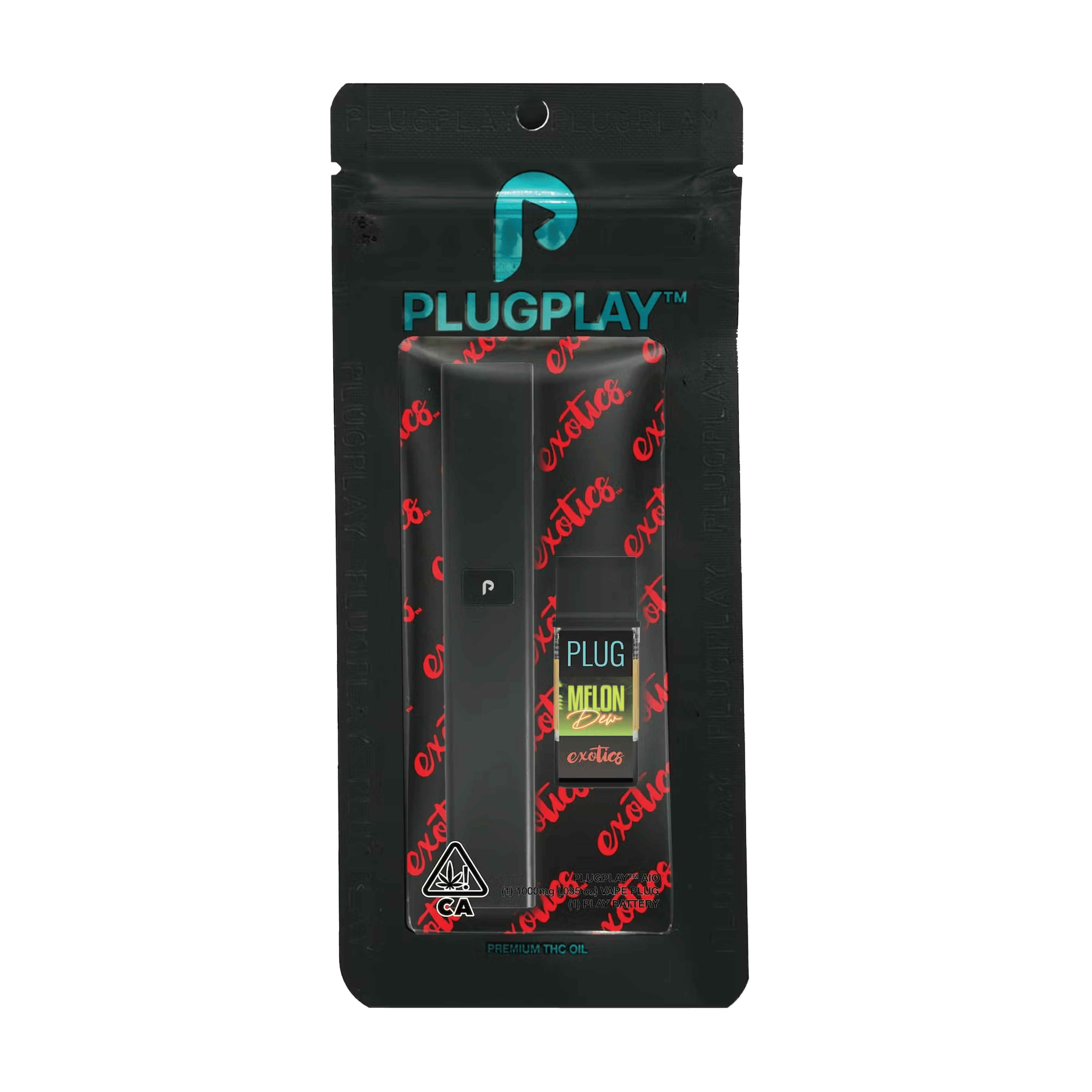 EXOTICS: Melon Dew - Disposable - PLUGplay - One Gram - $47.99 - Disposable Vape (All-In-One, Battery Built-In)
