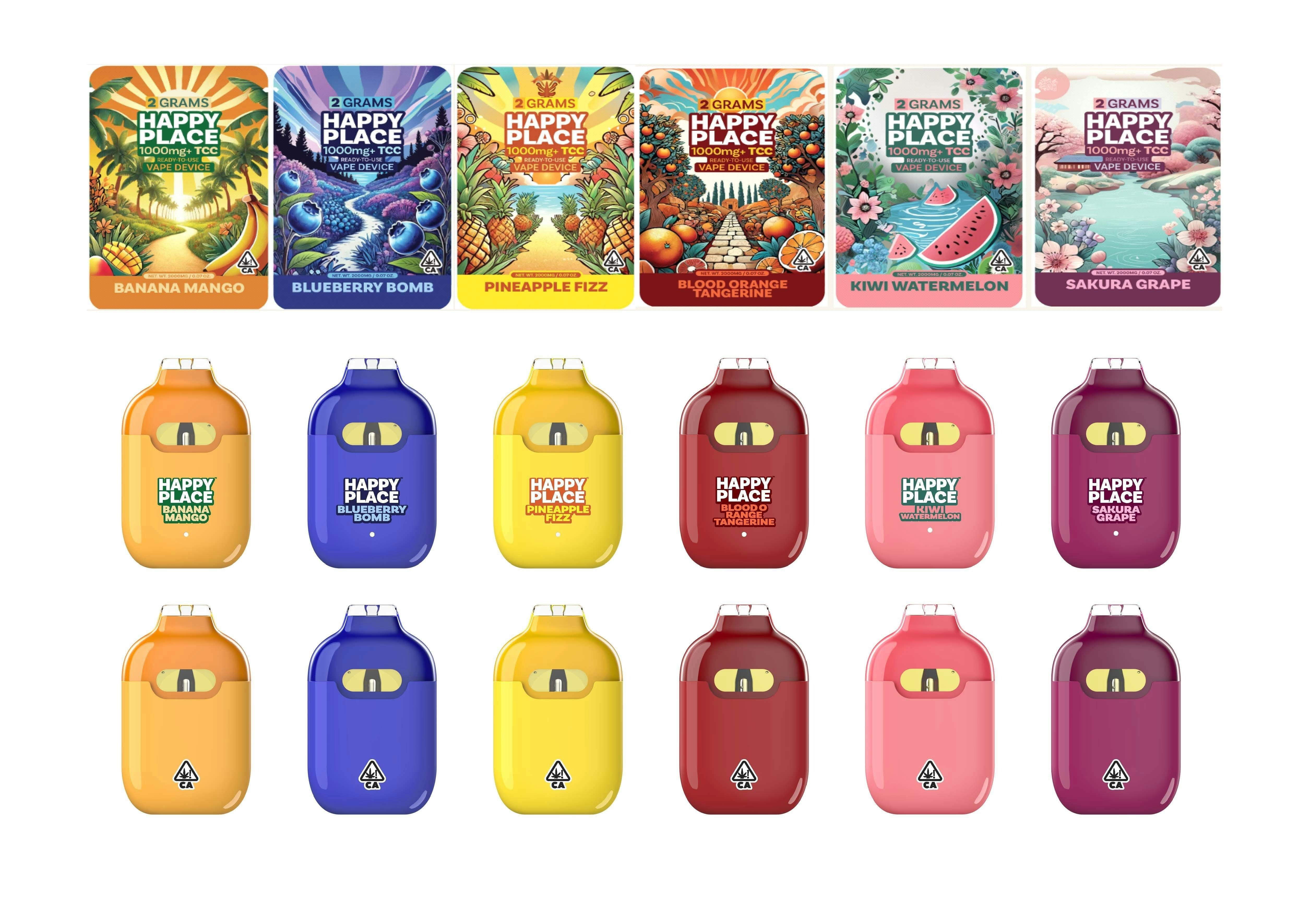 Pineapple Fizz - Disposable - Happy Place - 2 Gram - $19.99 - Disposable Vape (All-In-One, Battery Built-In)