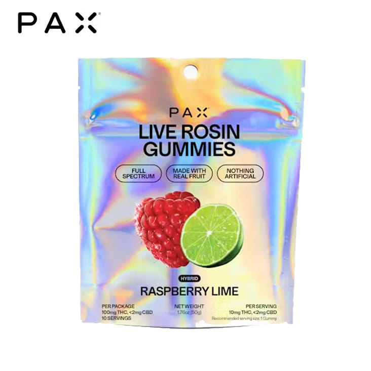 Pax - Raspberry Lime - Live Rosin Gummies - 100mg - Pax -  - $14.99 - Edibles