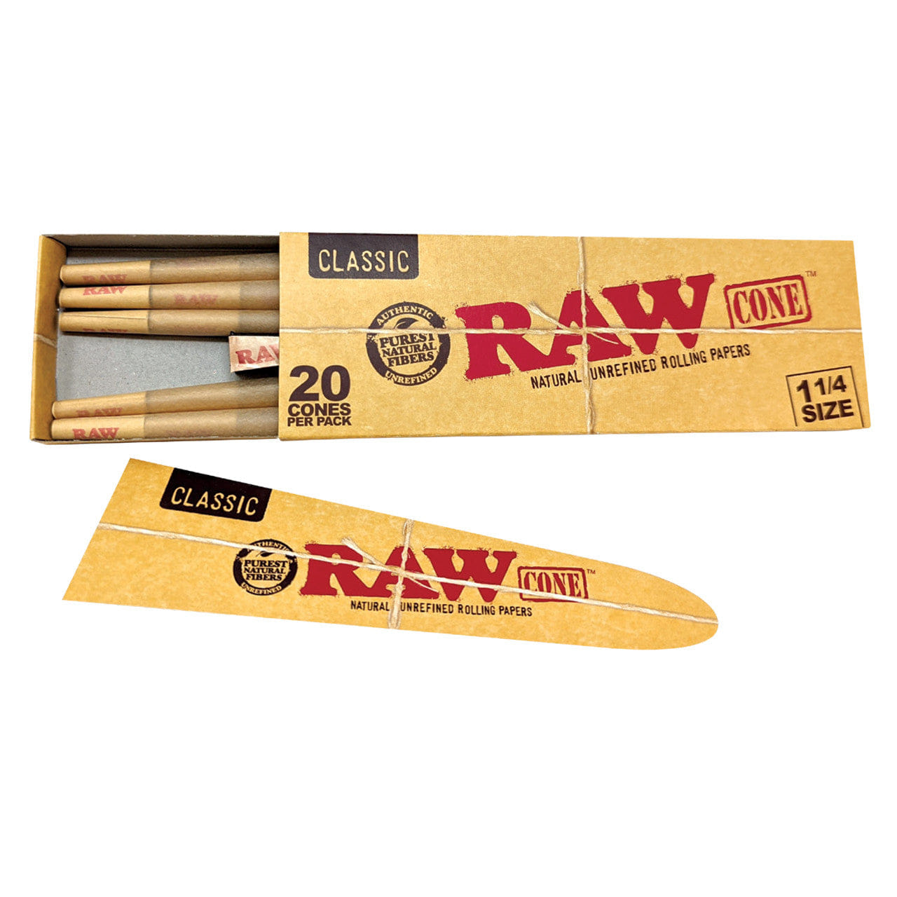 Classic Cone - 1 1/4 Size 20-Pack - Raw - 20-Pack Cones - $8 - Papers / Rolling Trays / Accessories