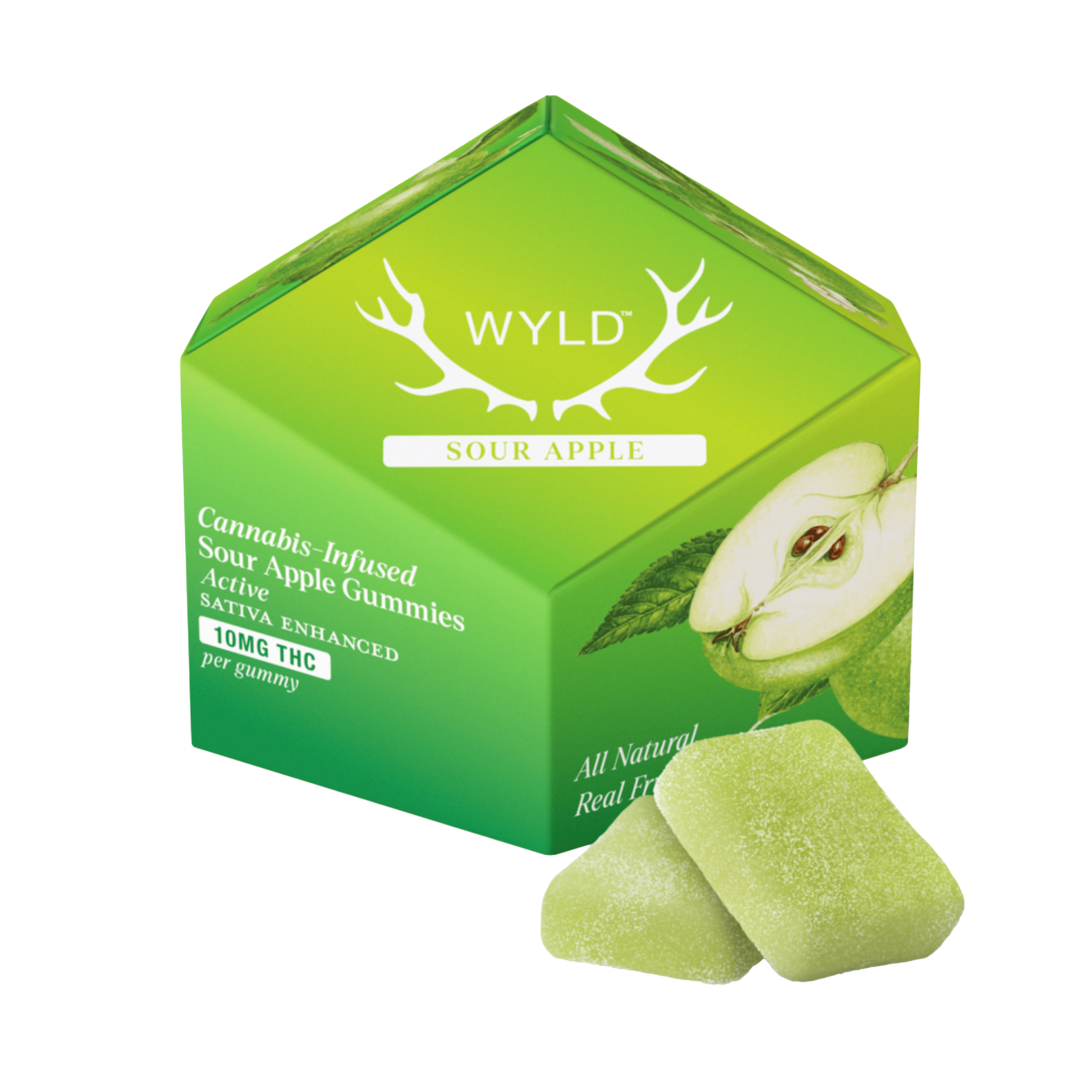 Sativa Sour Apple - 100mg - WYLD -  - $15 - Edibles