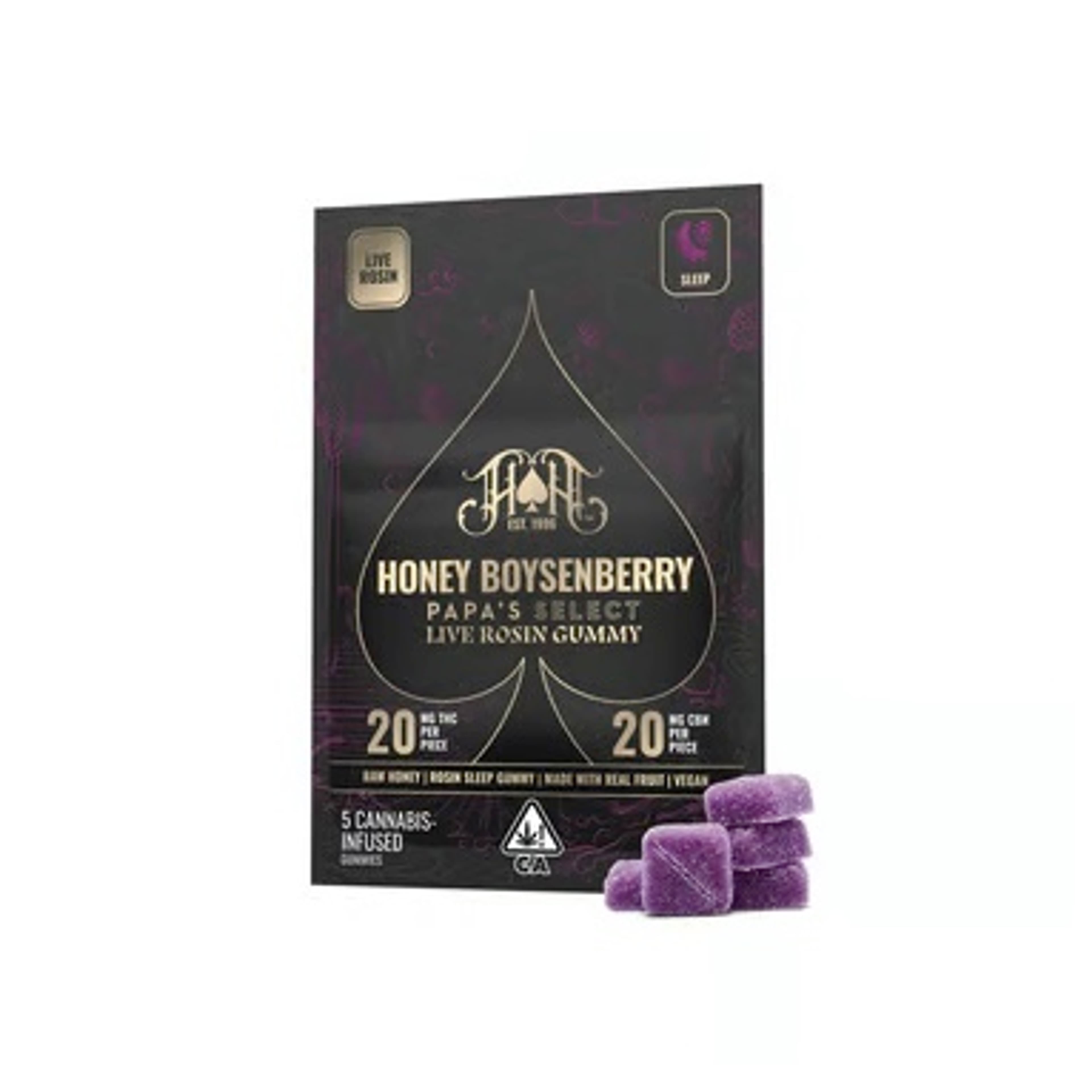 Honey Boysenberry - 100mg Live Rosin Sleep Gummies - Heavy Hitters - Gummies - $27 - Gummies