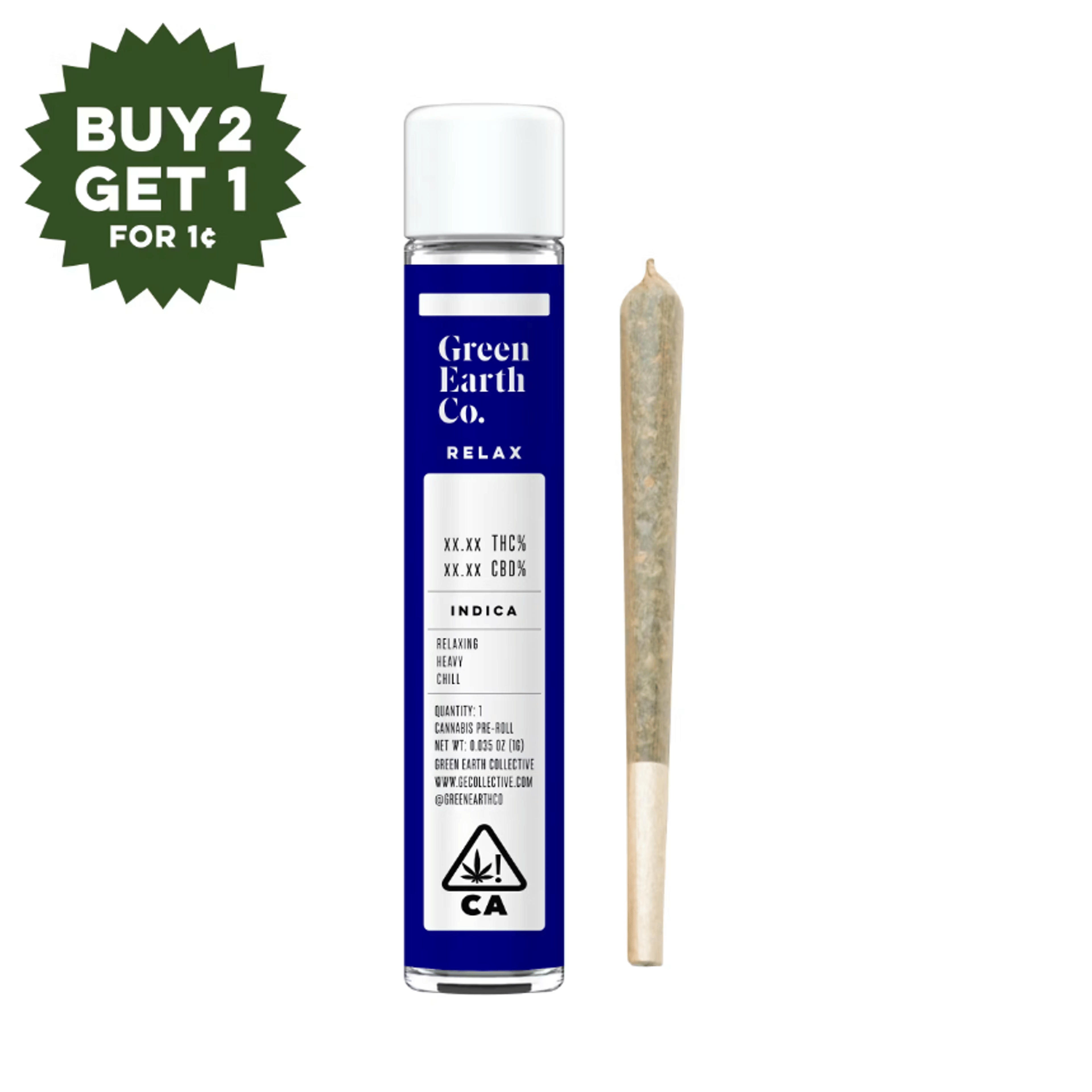 Top Shelf | Runtz Pre-Roll - 1g Earth Tube - Green Earth Co. - - $8 - Pre-Rolls