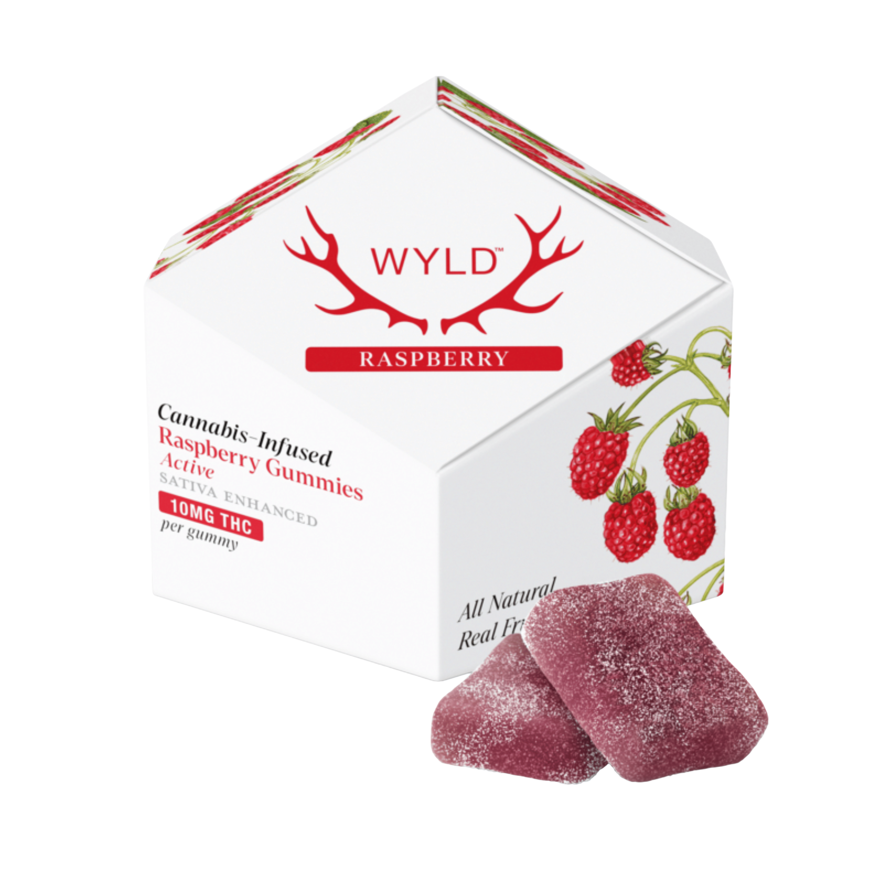 Sativa Raspberry Gummies - 100mg - WYLD -  - $15 - Edibles