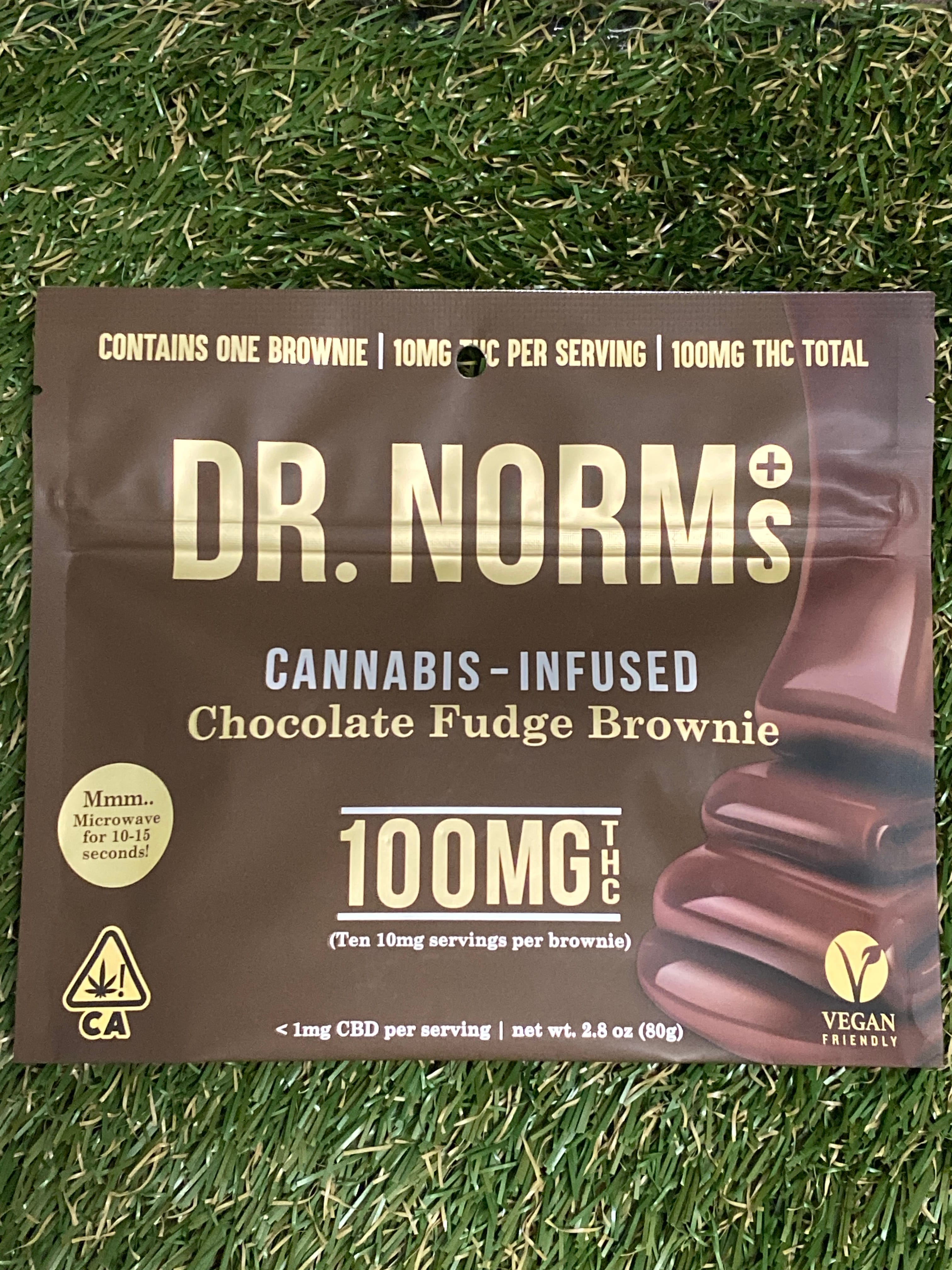 CHOCOLATE FUDGE BROWNIE 100MG - DR NORM'S -  - $12.90 - Edible (weight - each)