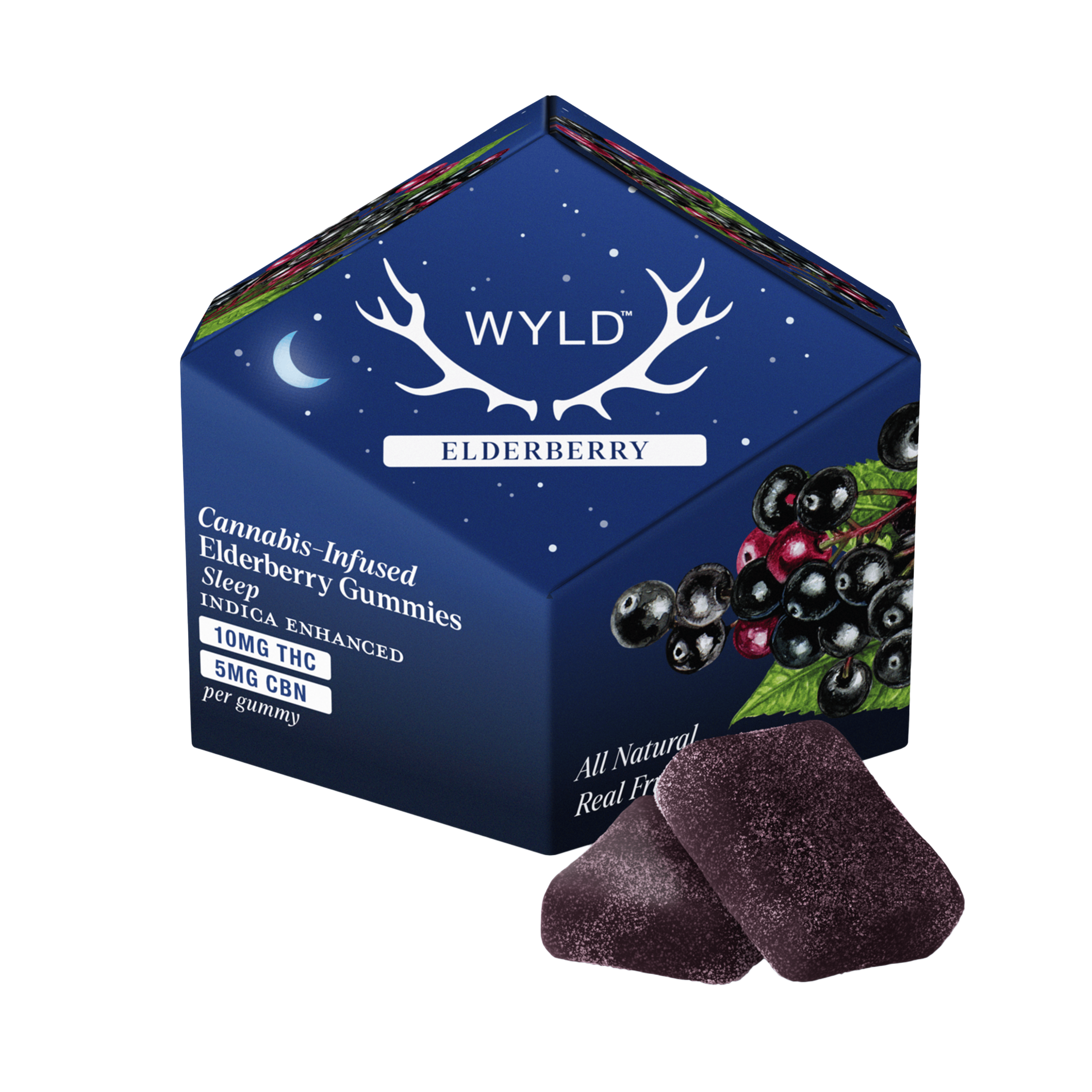 Elderberry 2:1 CBN + Indica Enhanced Gummies- 100mg - WYLD - - $17 - Edibles