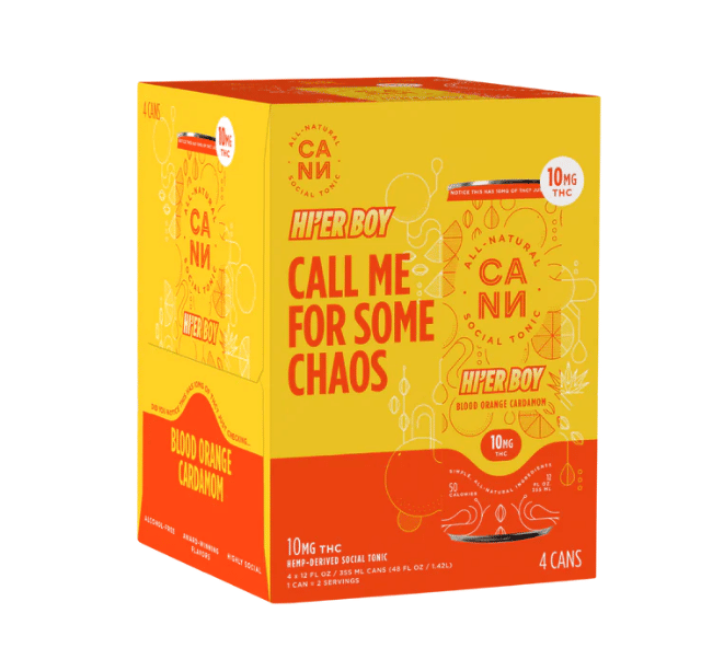 Drink: Hi'er Boys Blood Orange Cardamom (4pk) - CANN Drinks -  - $32.50 - Beverages/Drinks