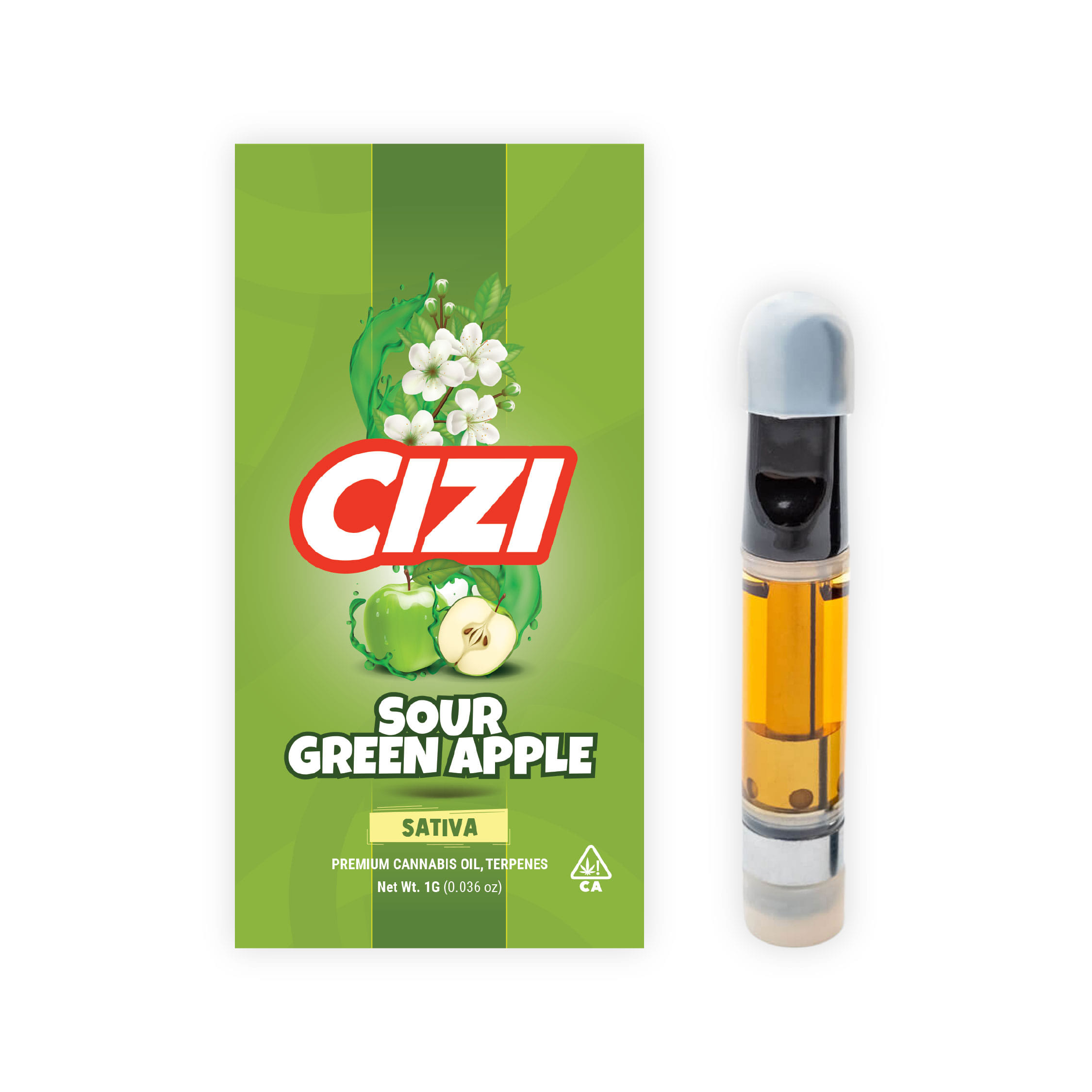 Sour Green Apple- 1G - 510 Cart - Cizi -  - $16 - Vapes