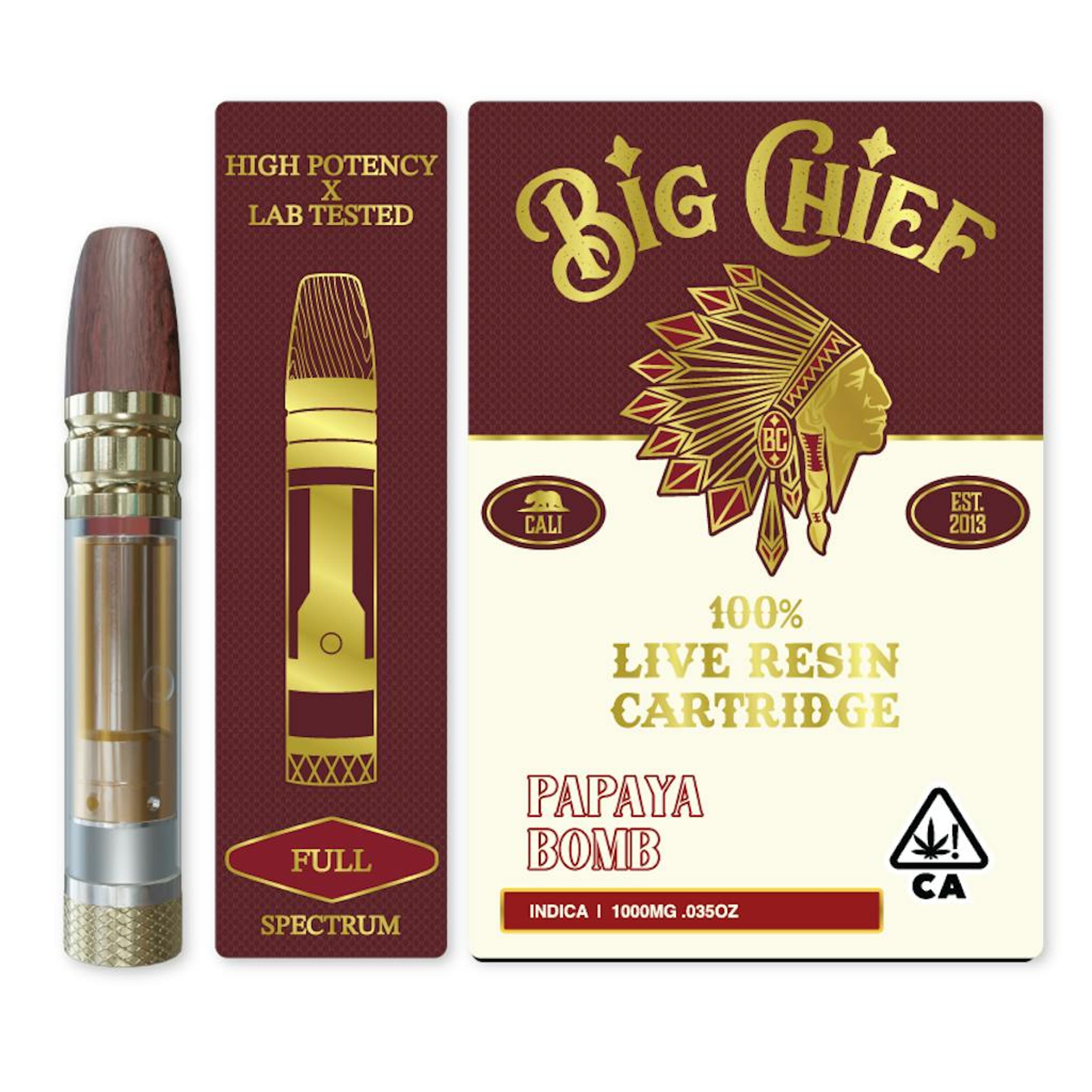 Big Chief Live Resin 1G-Papaya - Big Chief - - $21 - Vape Carts